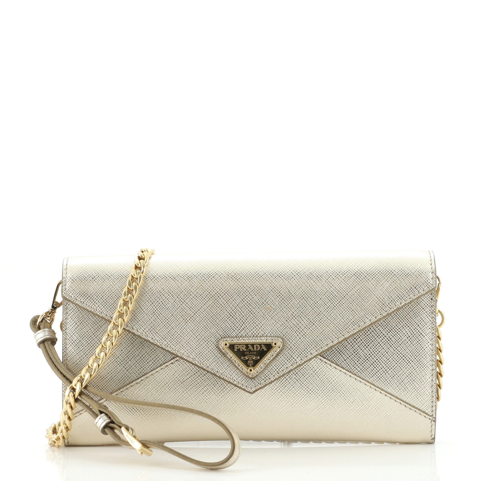 Envelope Chain Bag Saffiano Leather Mini