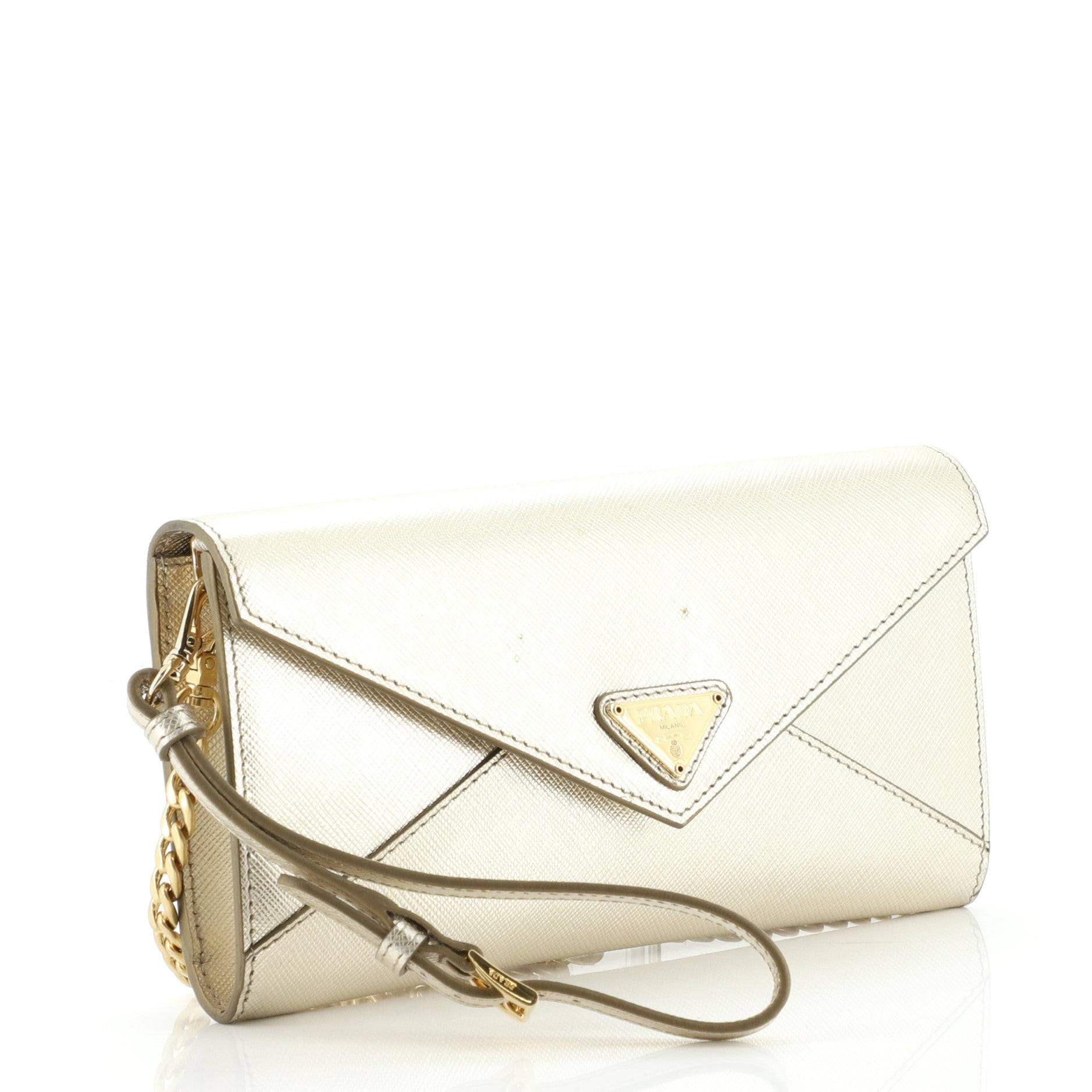 Envelope Chain Bag Saffiano Leather Mini