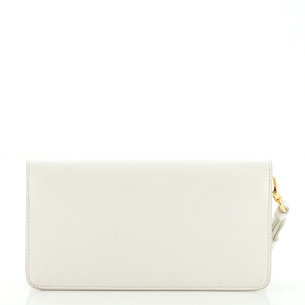 Monochrome Wristlet Wallet on Chain Saffiano Leather Mini