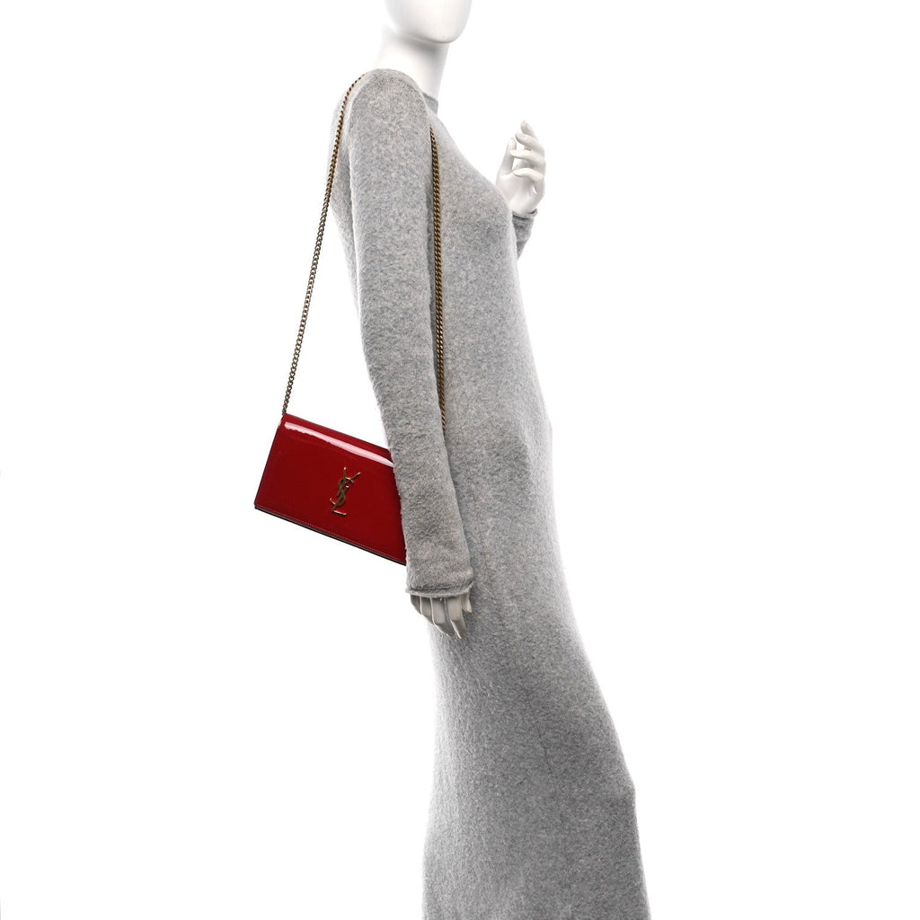 Patent Calfskin Monogram Kate Wallet On Chain Rouge Eros