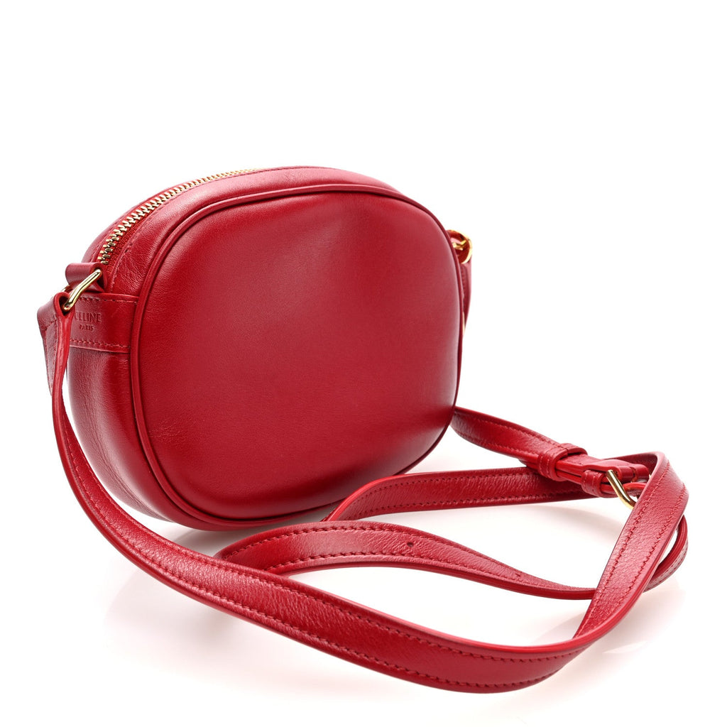 Calfskin Quilted Small C Charm Bag Red