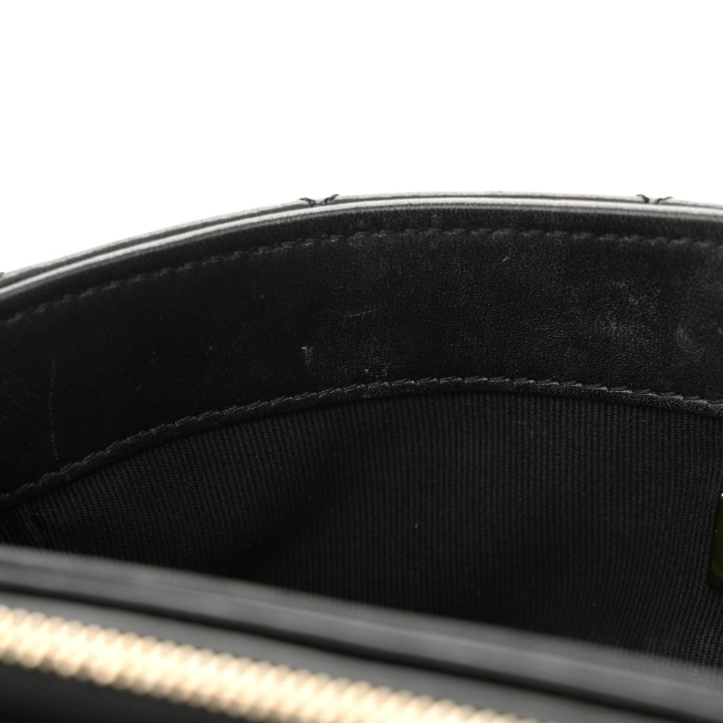Lambskin Quilted Small Pillow Crush Flap Black