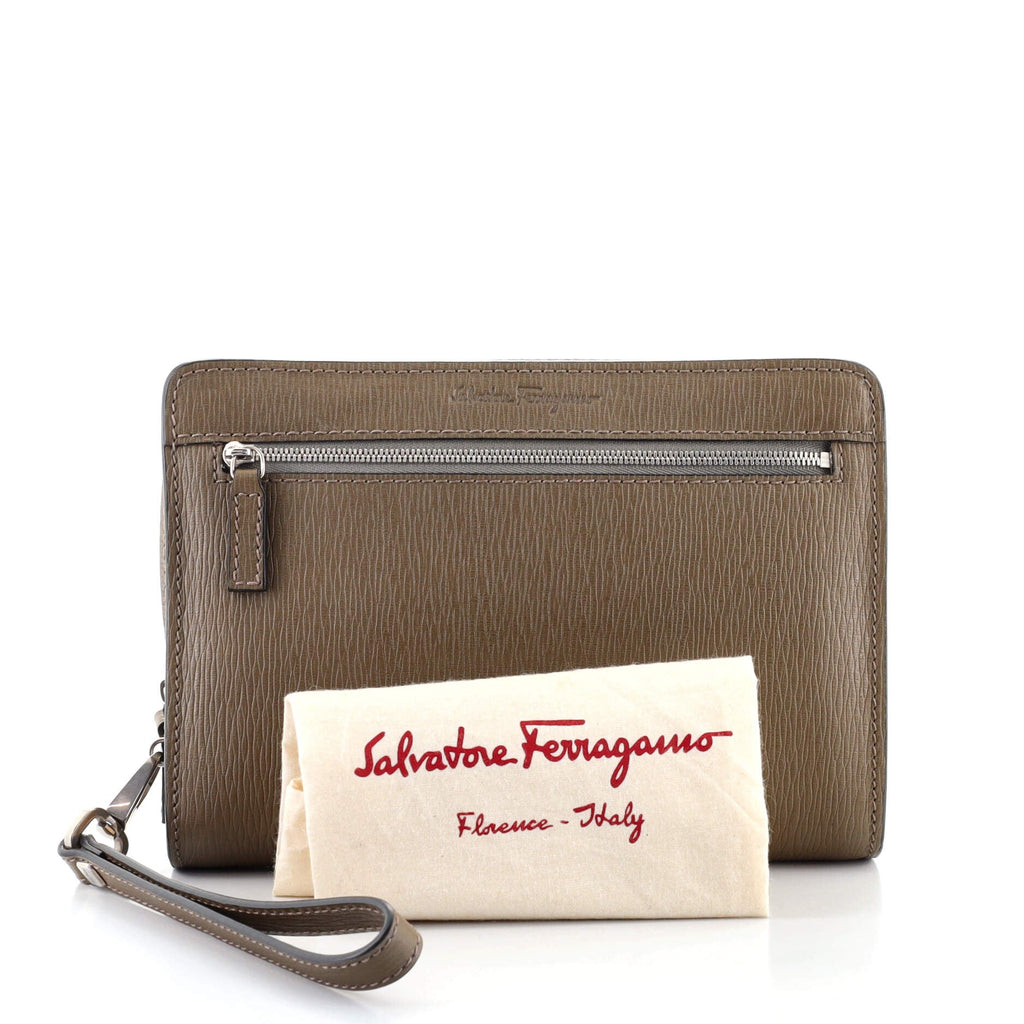 Revival Front Pocket Wristlet Clutch Leather