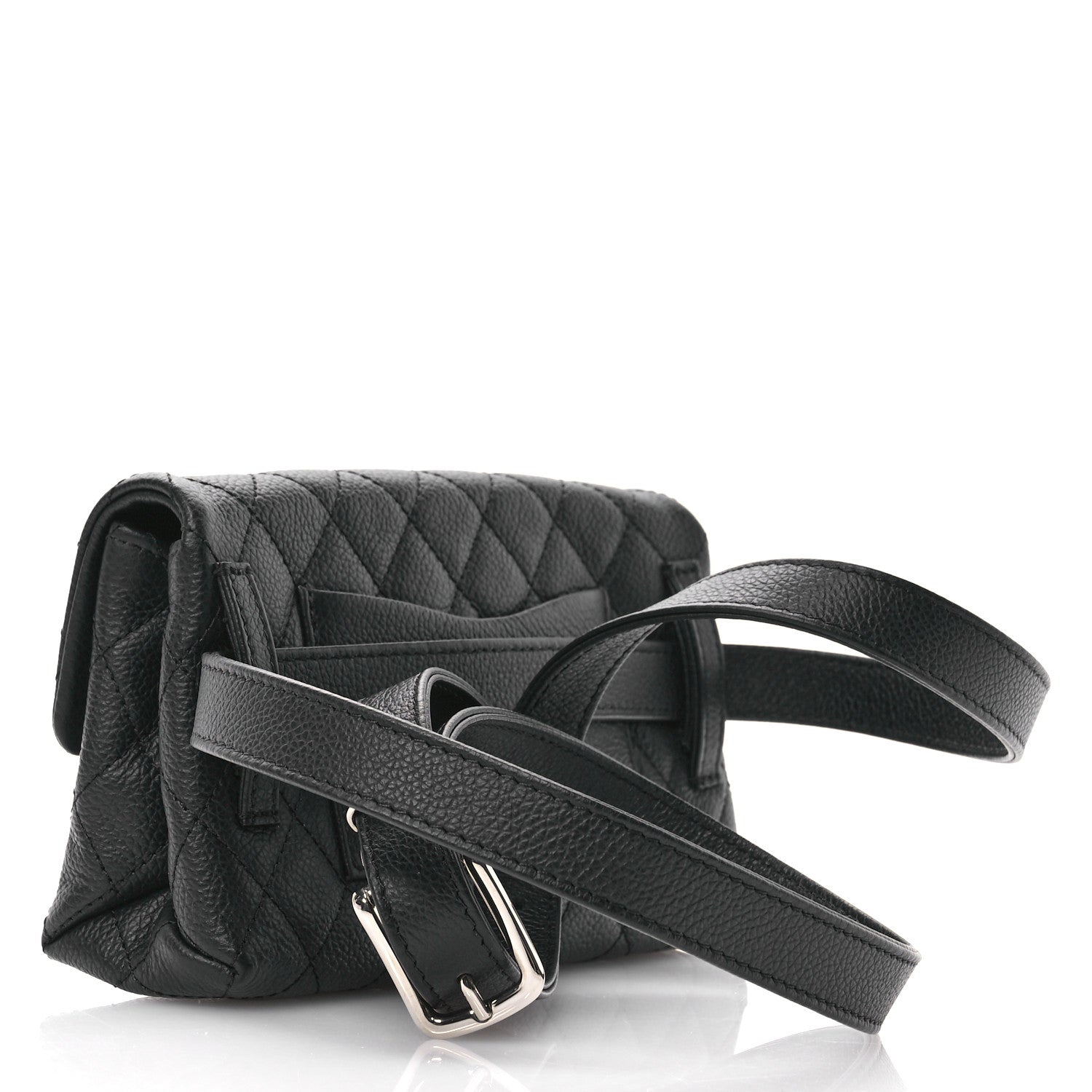 Grained Calfskin Quilted 2.55 Reissue Flap Belt Bag Clutch  Black