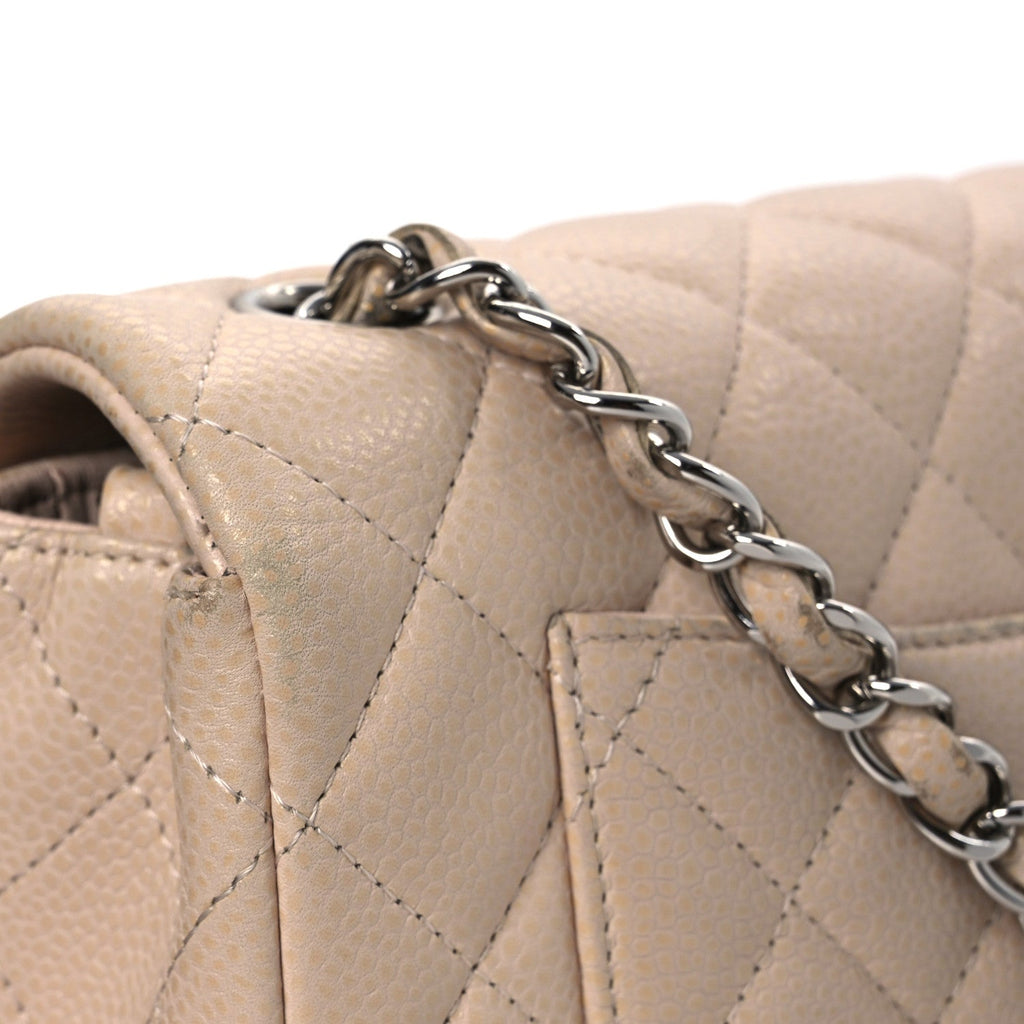 Caviar Quilted Mini Rectangular Flap Light Pink