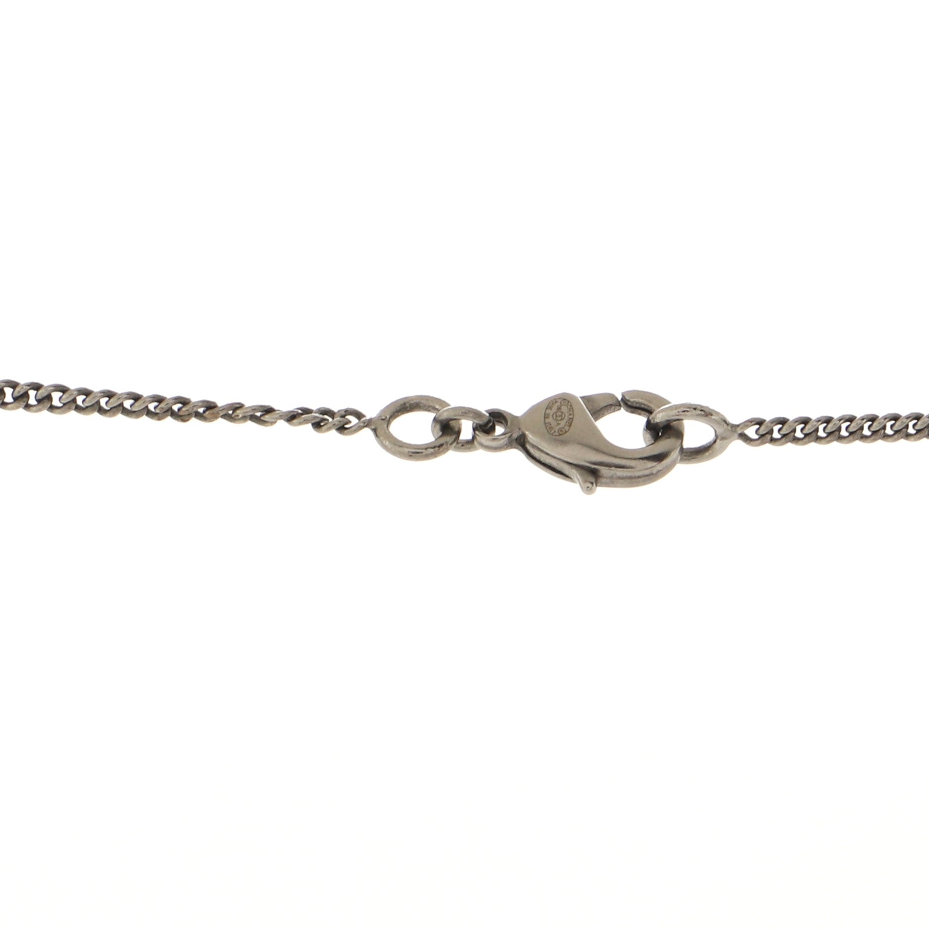 CC Pendant Necklace Ruthenium with Enamel