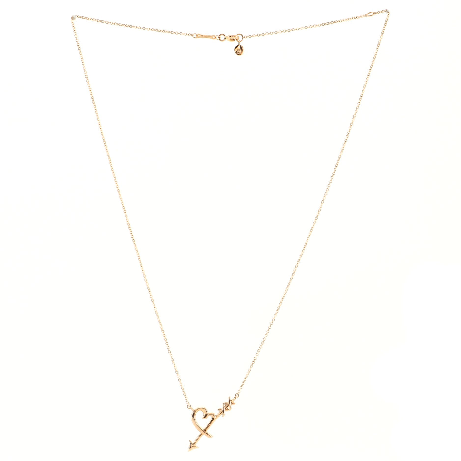 Heart & Arrow Pendant Necklace 18K Rose Gold Small