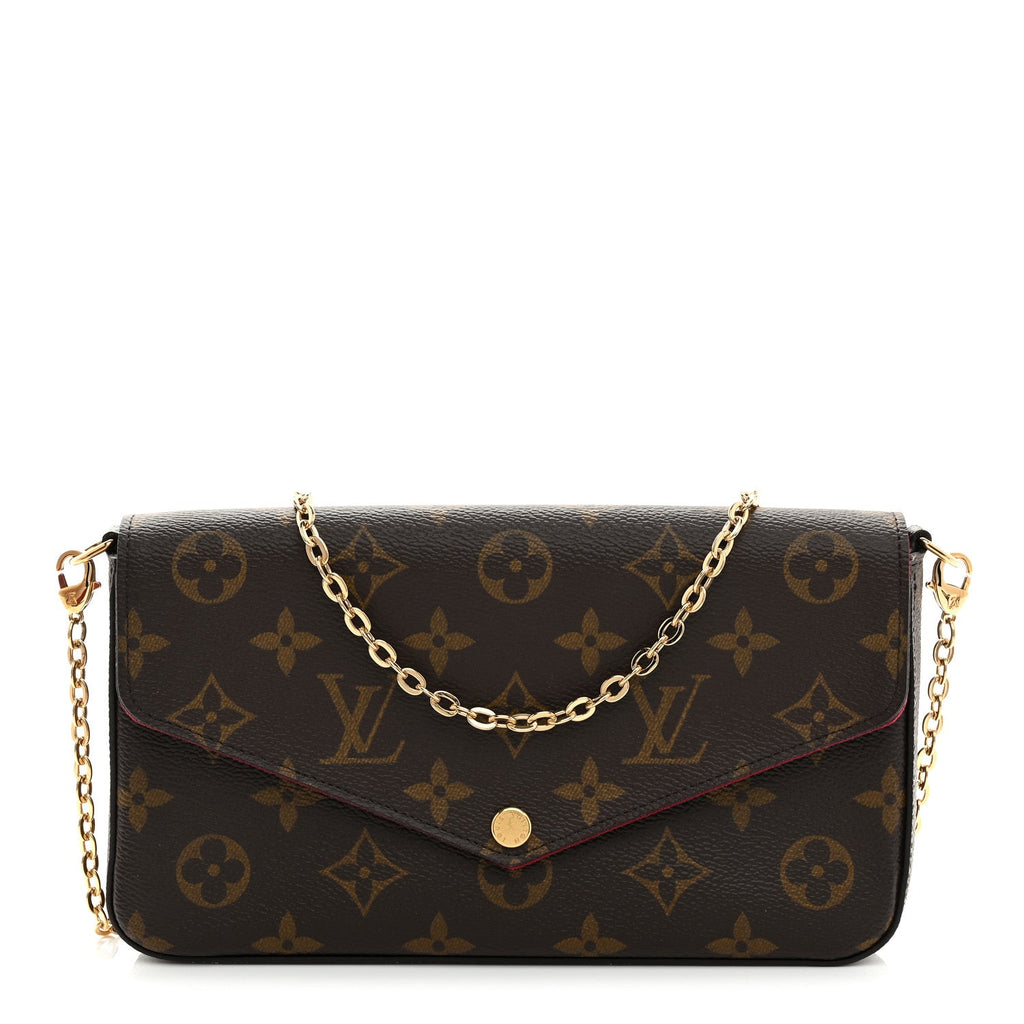 Monogram Pochette Felicie Chain Wallet Fuchsia
