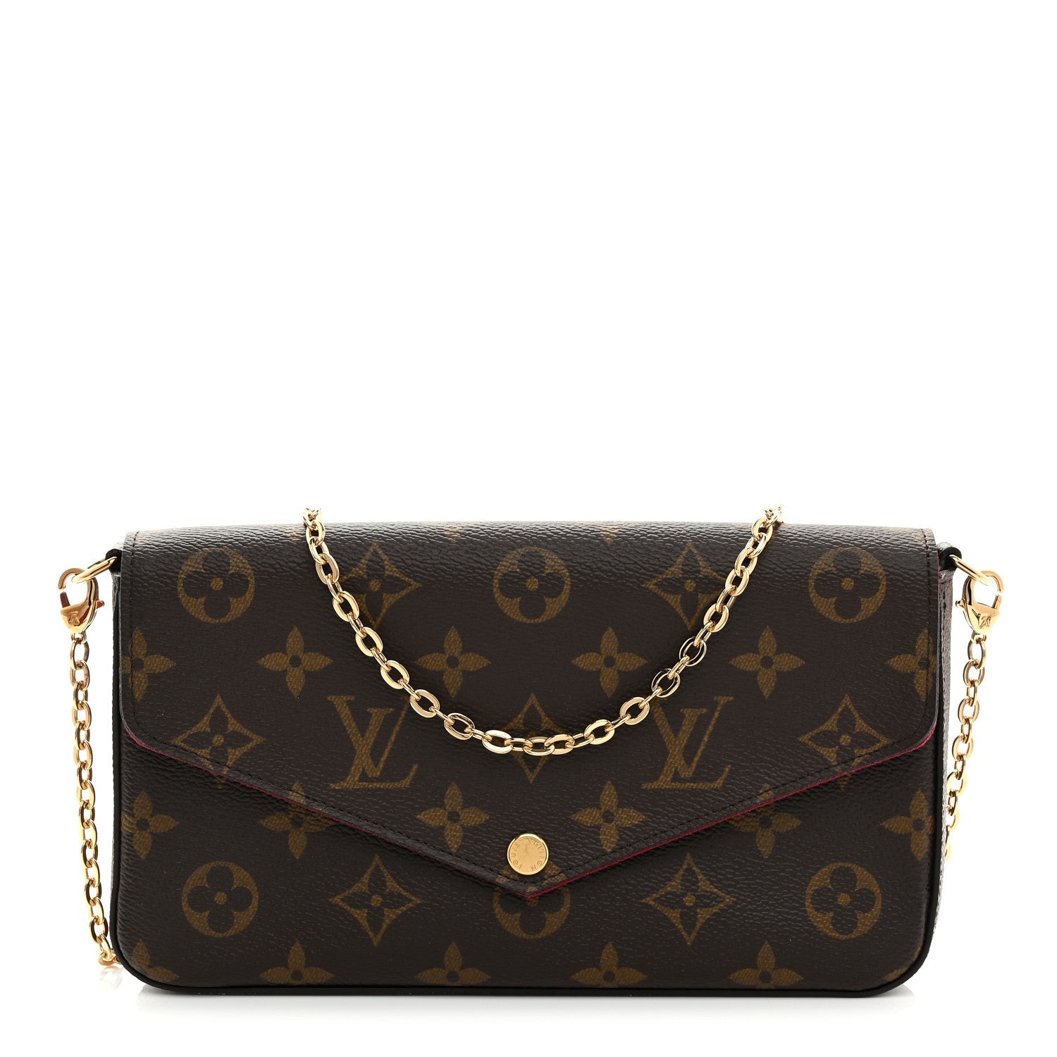 Monogram Pochette Felicie Chain Wallet Fuchsia