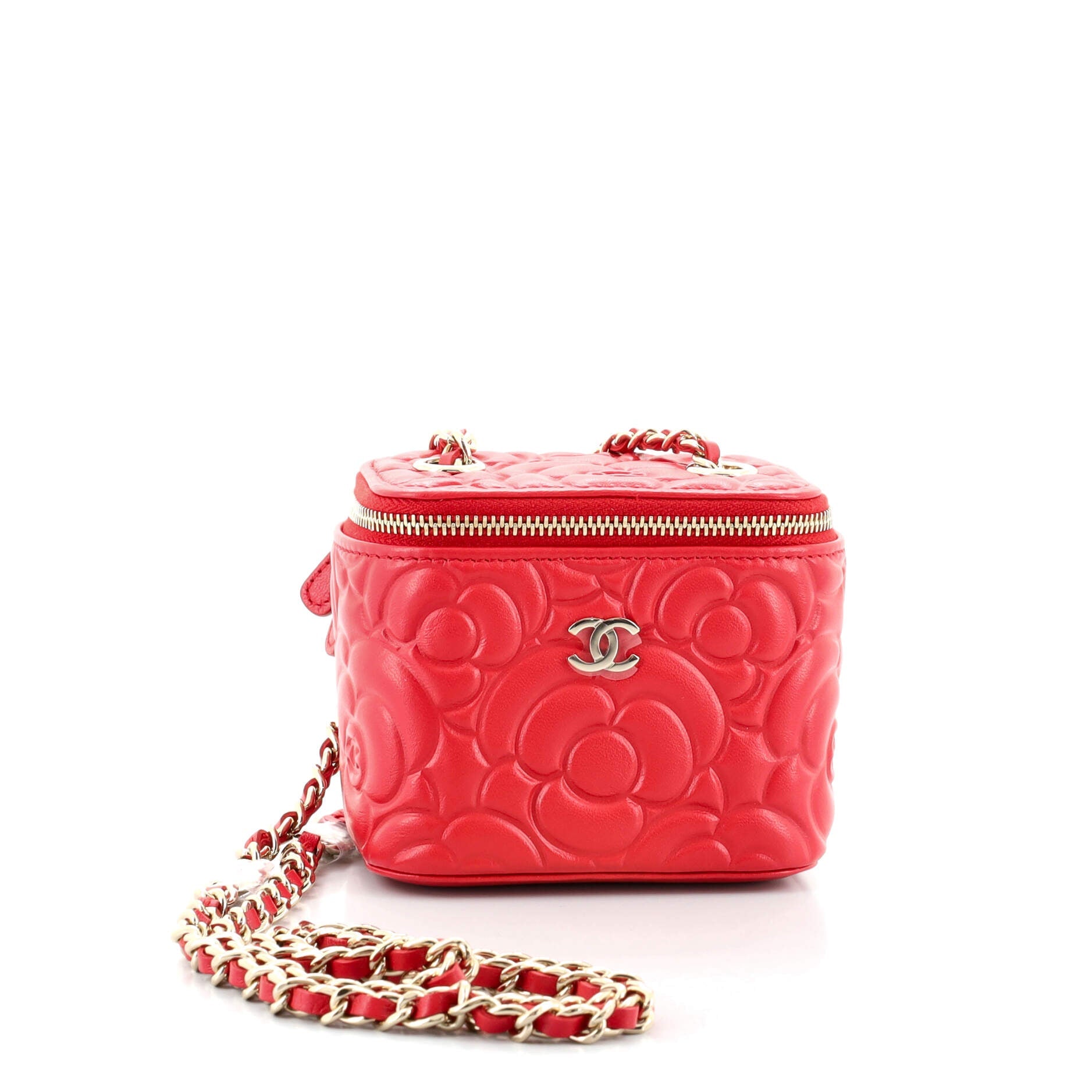 Classic Vanity Case with Chain Camellia Lambskin Mini