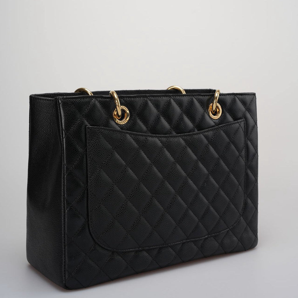 Chanel GST Black Bag in Cavier Leather with Gold Hardware from 2014 part 1