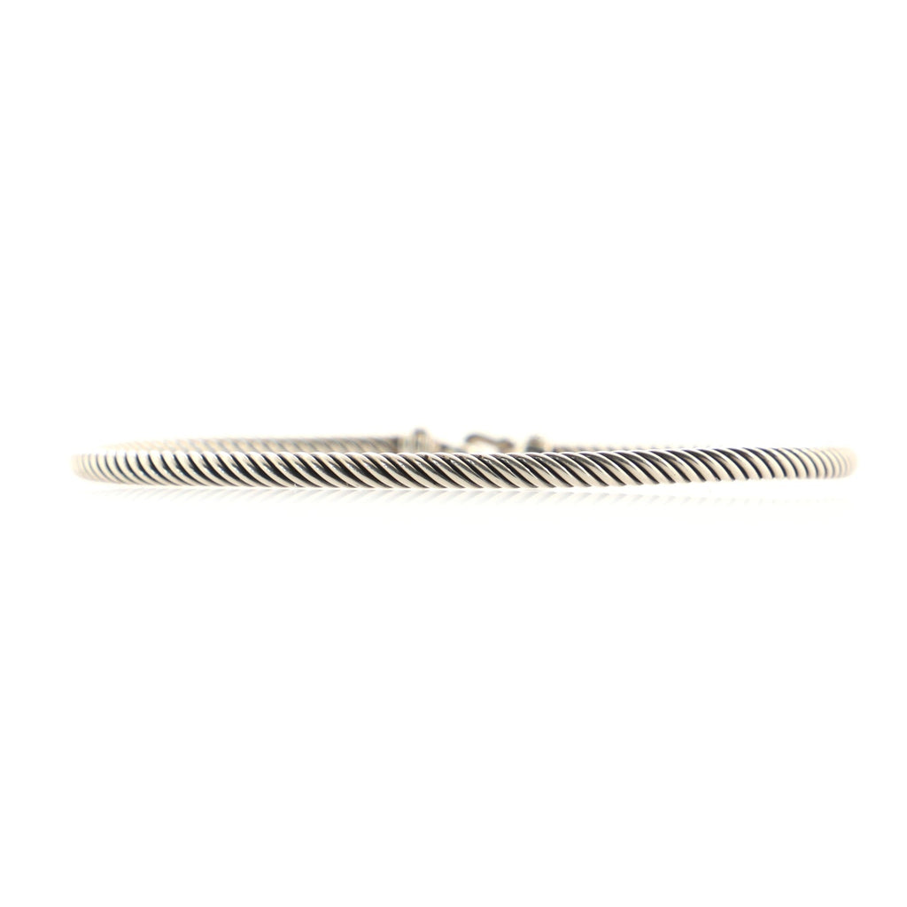 Cable Buckle Bracelet Sterling Silver and Diamond 3mm
