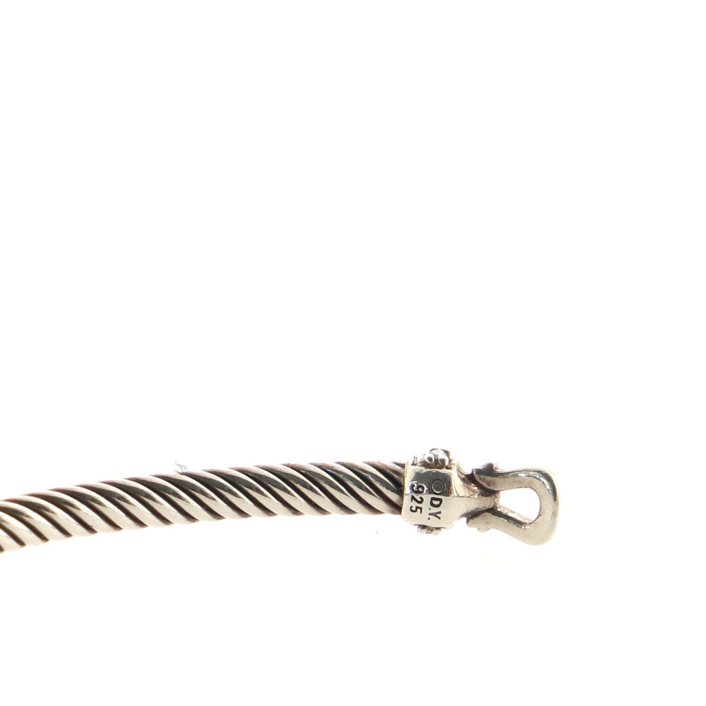 Cable Buckle Bracelet Sterling Silver and Diamond 3mm