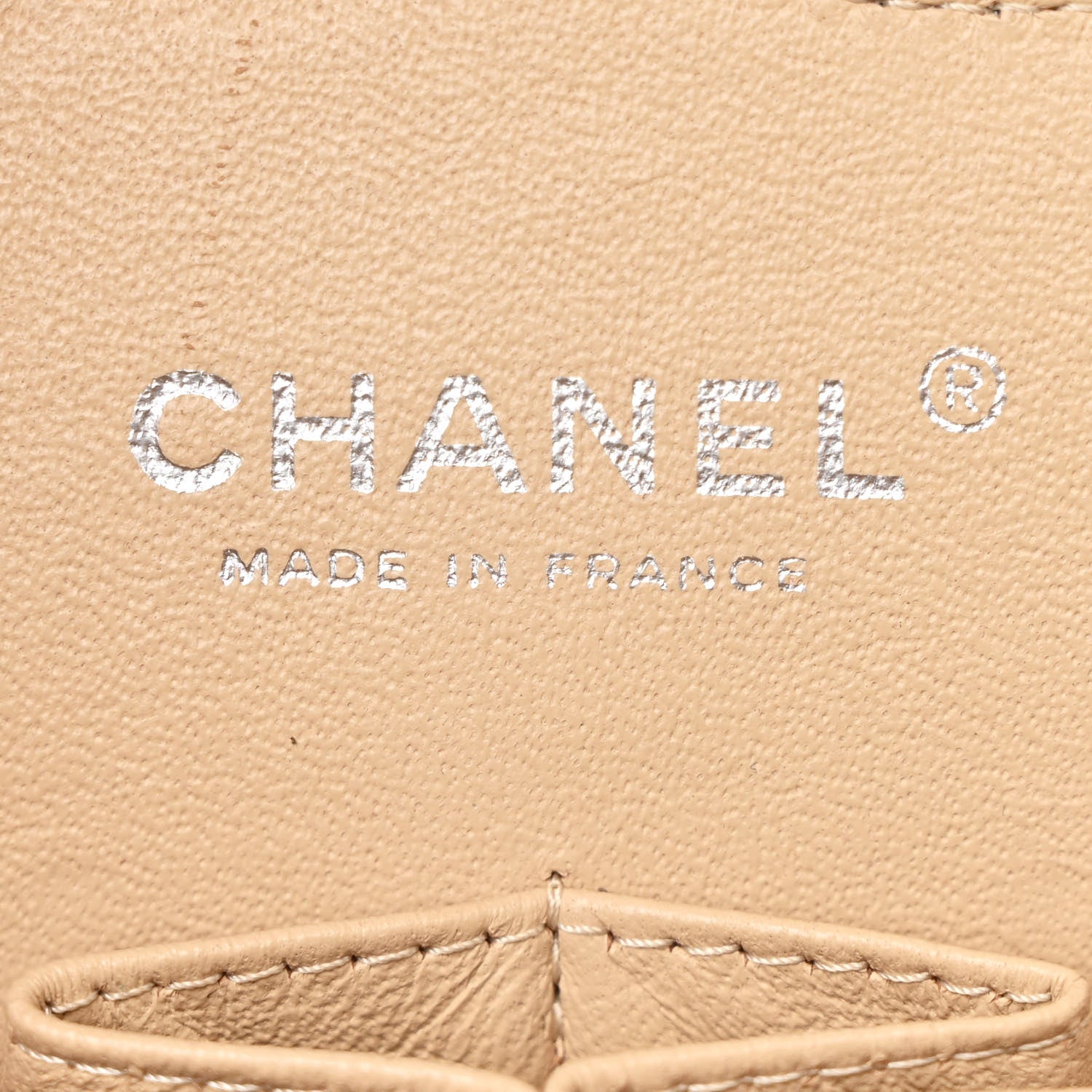 Caviar Quilted Jumbo Double Flap Beige