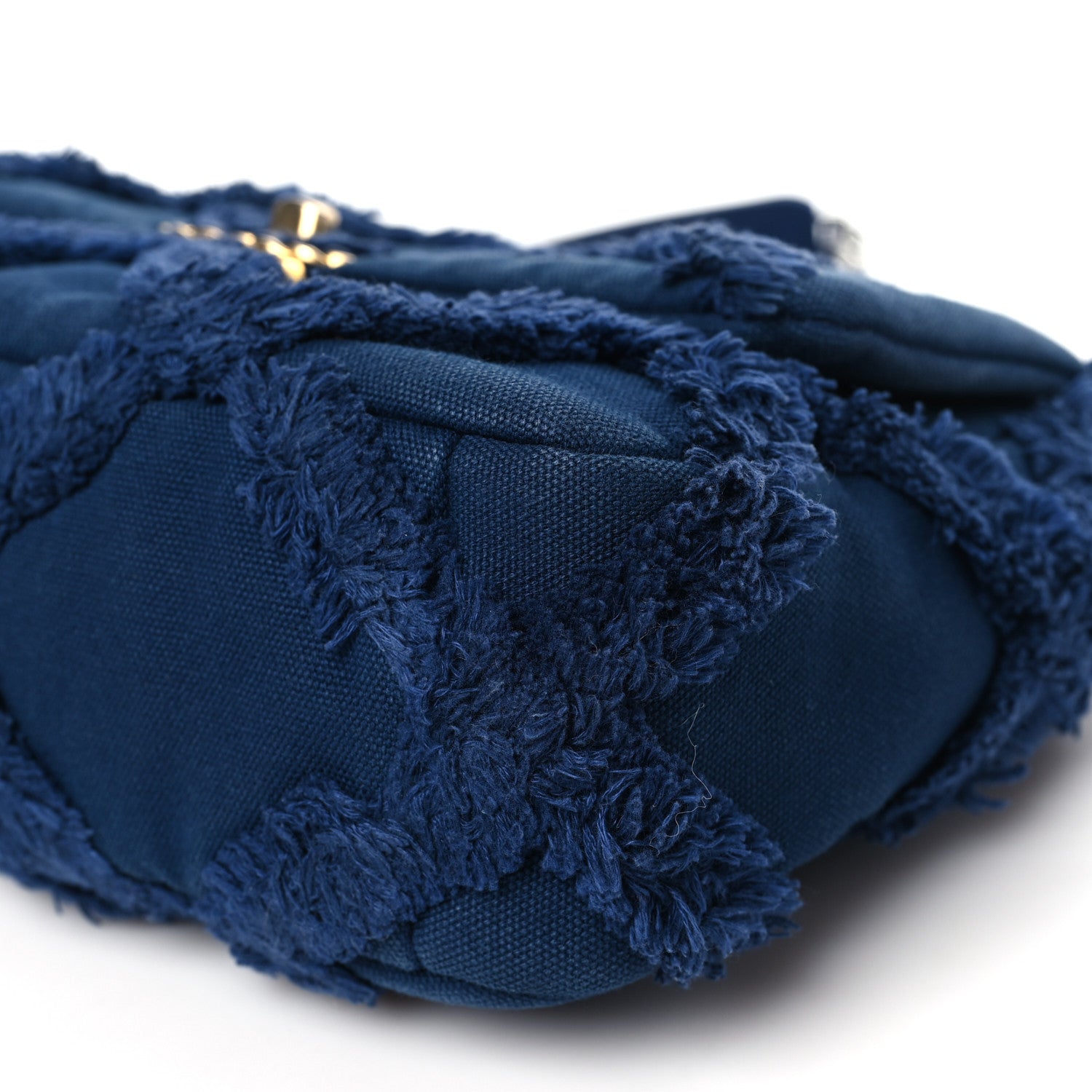 Cotton Canvas Quilted Medium Chanel 19 Flap Navy Blue