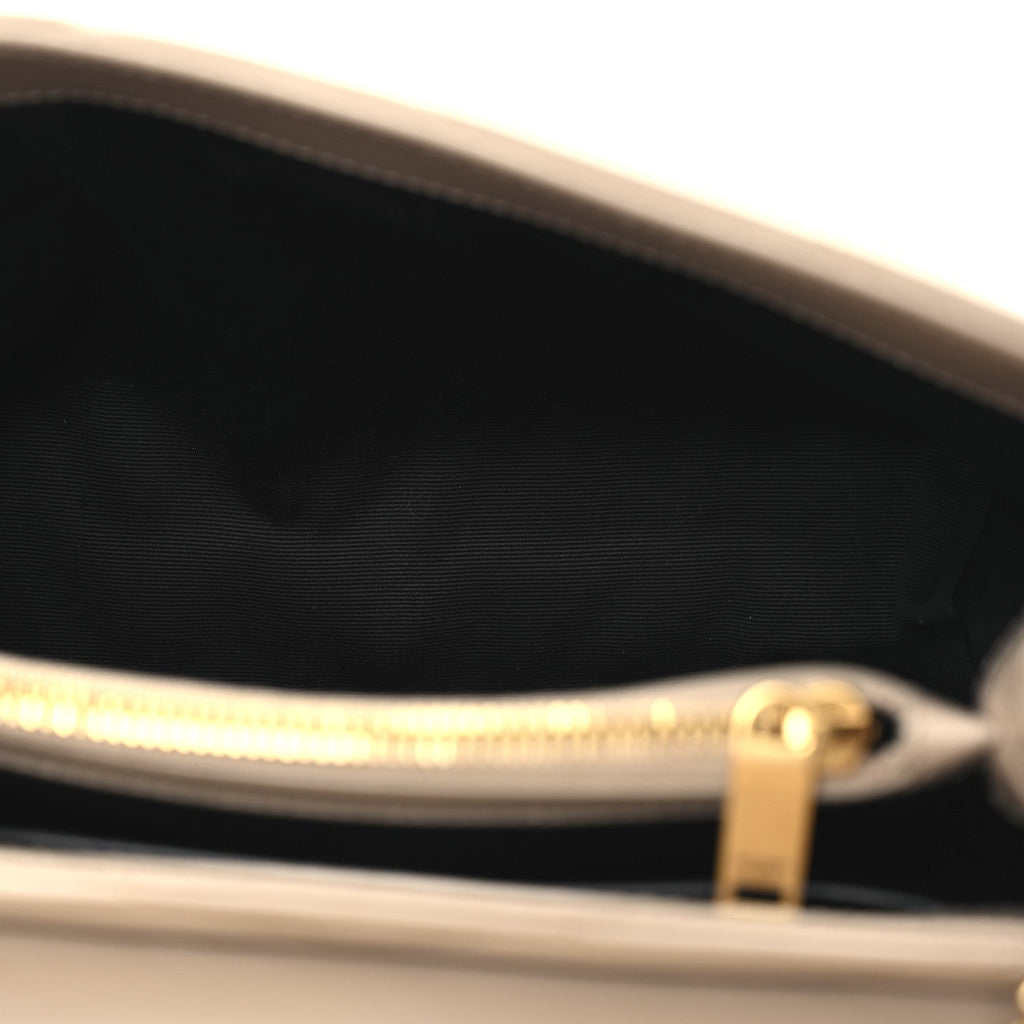 Calfskin Y Quilted Monogram Small Loulou Chain Satchel Dark Beige
