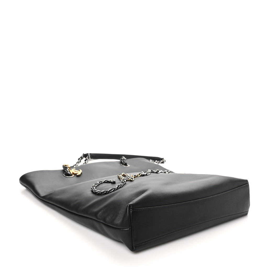 Calfskin Chain 20s Signature Tote Black