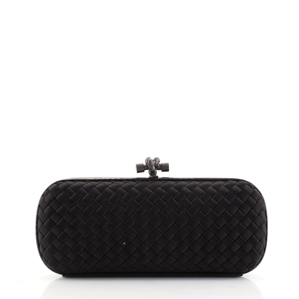 Box Knot Clutch Intrecciato Silk Faille Long