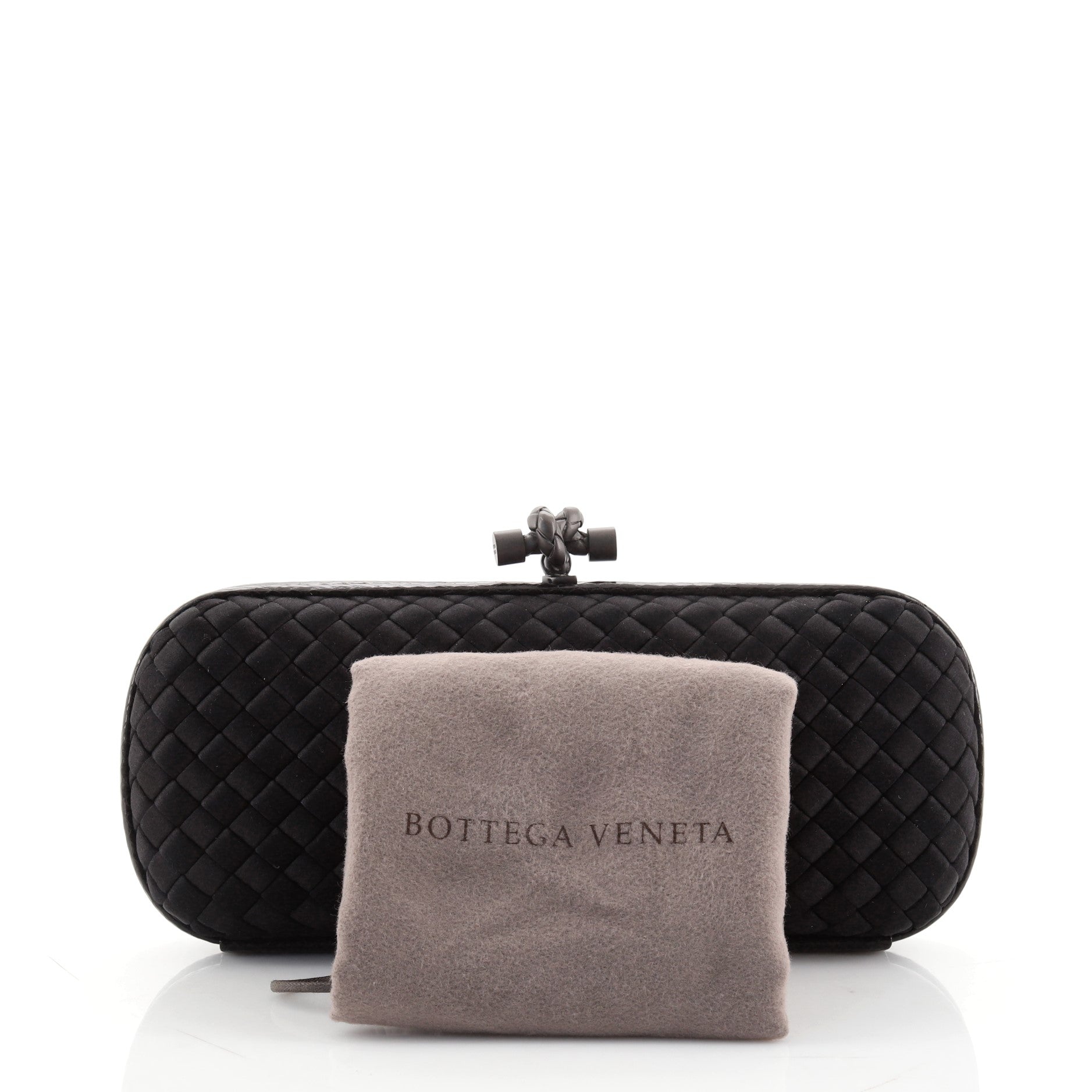 Box Knot Clutch Intrecciato Silk Faille Long