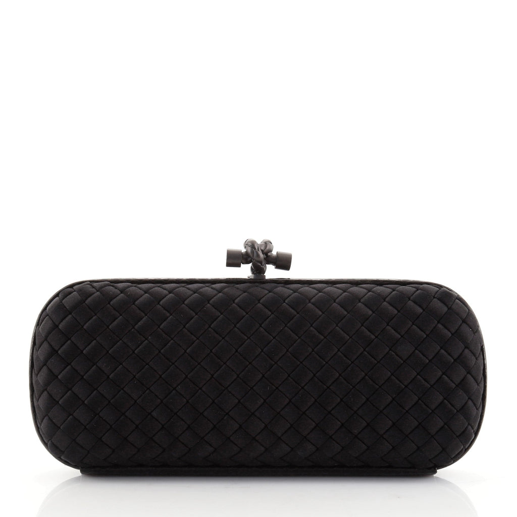Box Knot Clutch Intrecciato Silk Faille Long