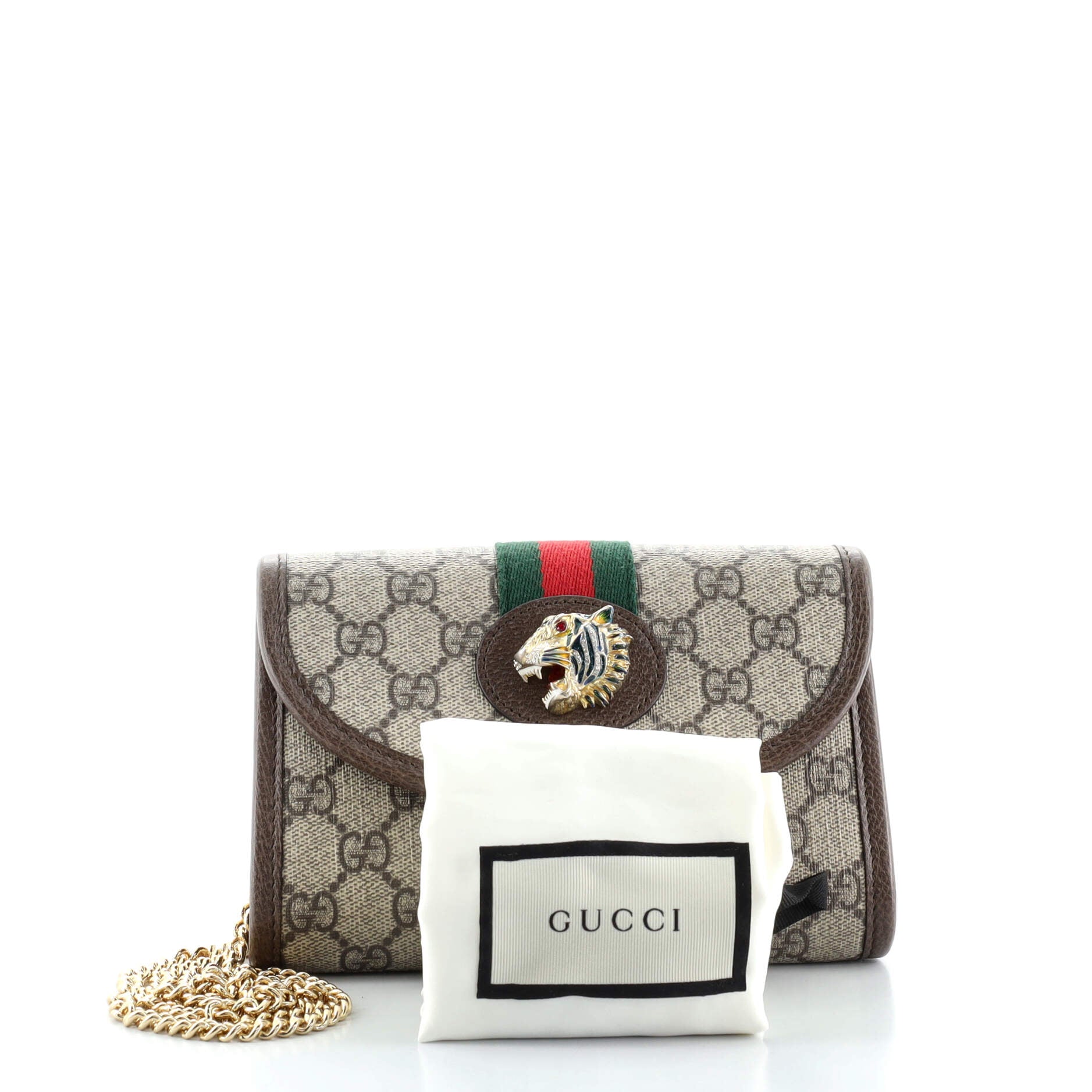 Rajah Web Chain Shoulder Bag GG Coated Canvas Mini