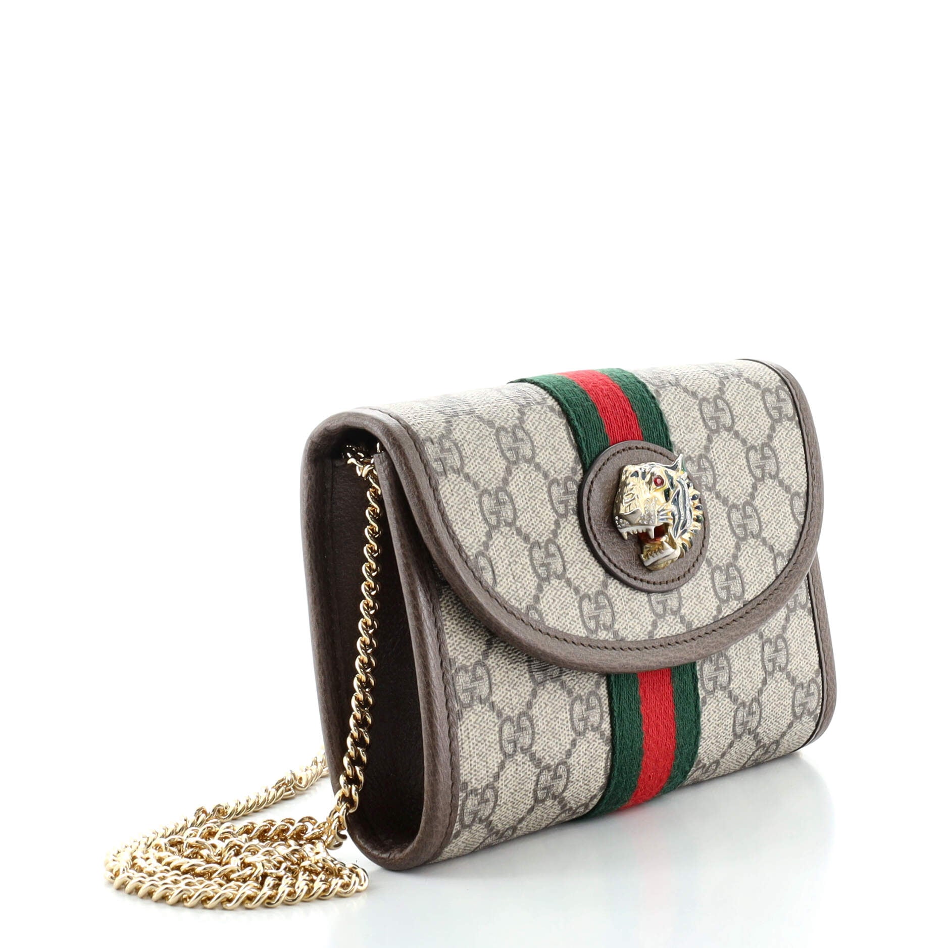 Rajah Web Chain Shoulder Bag GG Coated Canvas Mini
