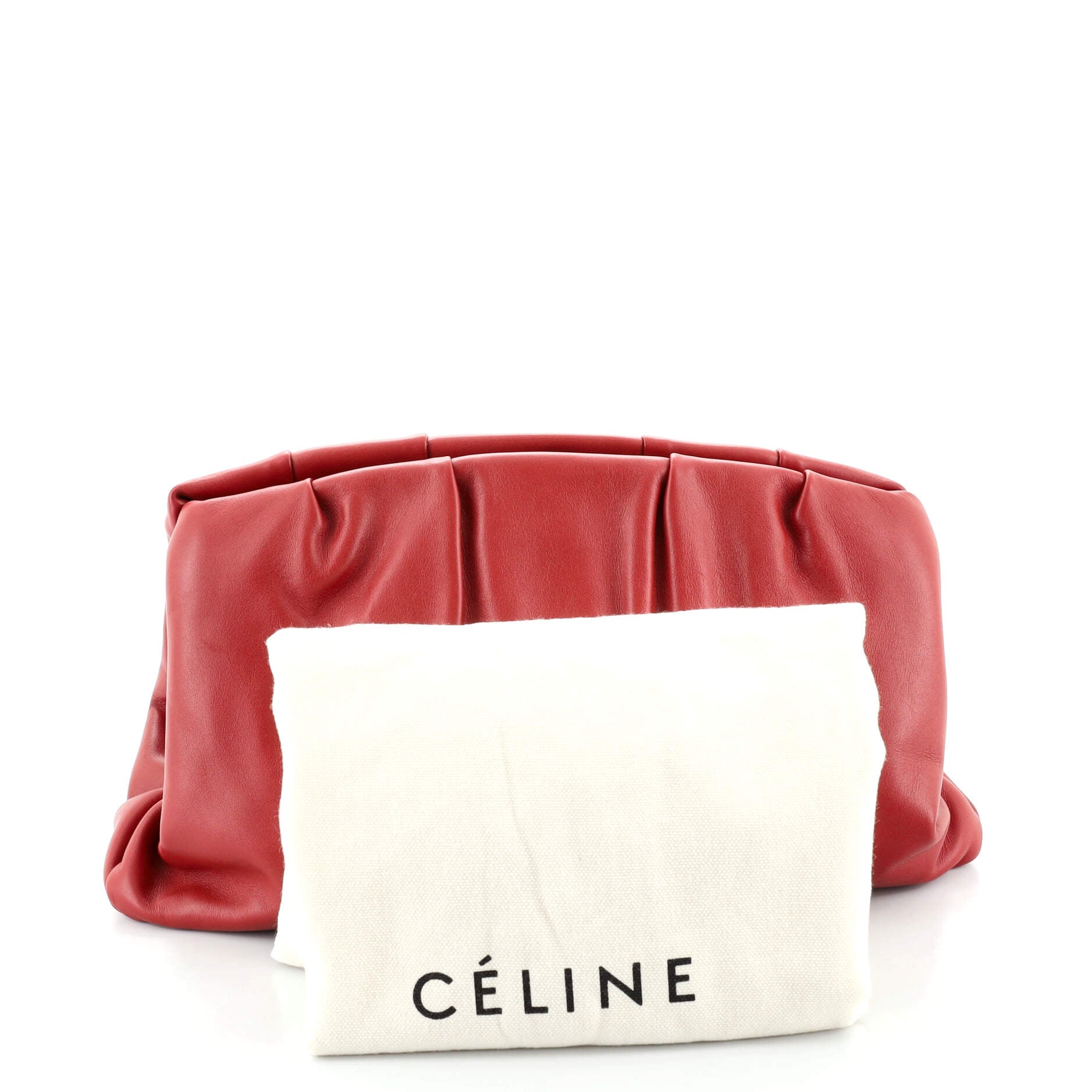 Pleated French Lock Clutch Leather