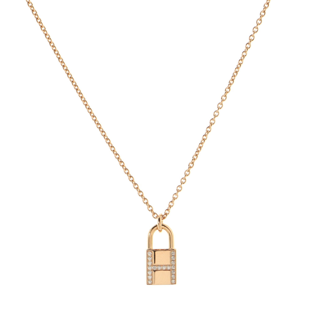 Amulettes Cadenas Pendant Necklace 18K Rose Gold with Diamonds