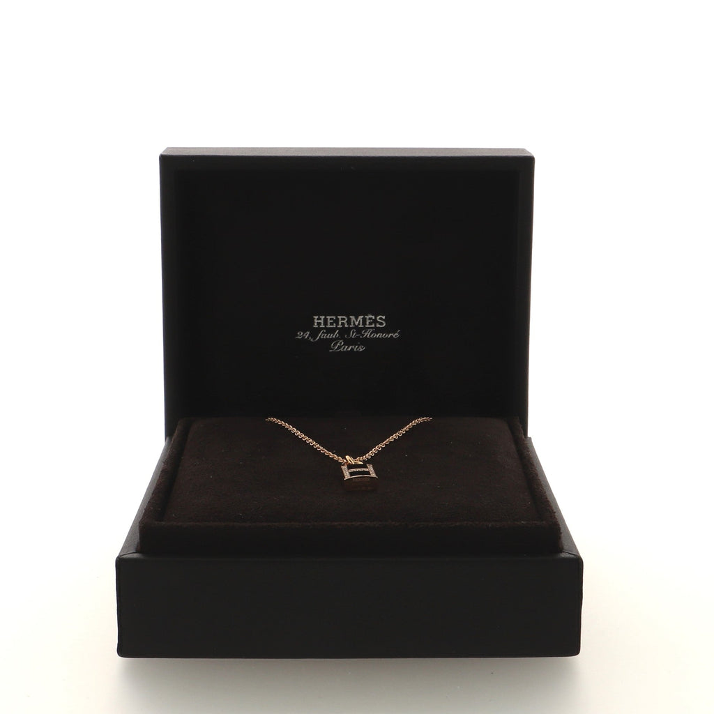 Amulettes Cadenas Pendant Necklace 18K Rose Gold with Diamonds