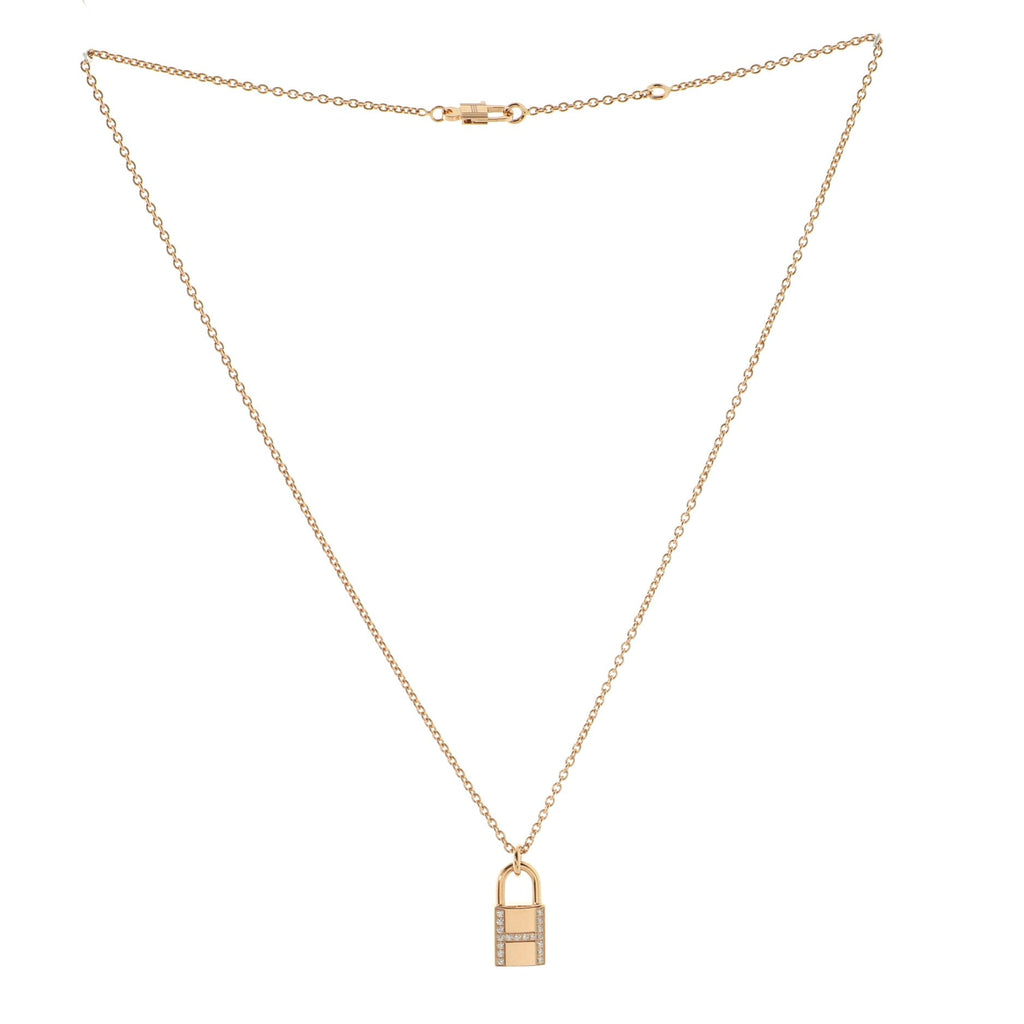 Amulettes Cadenas Pendant Necklace 18K Rose Gold with Diamonds