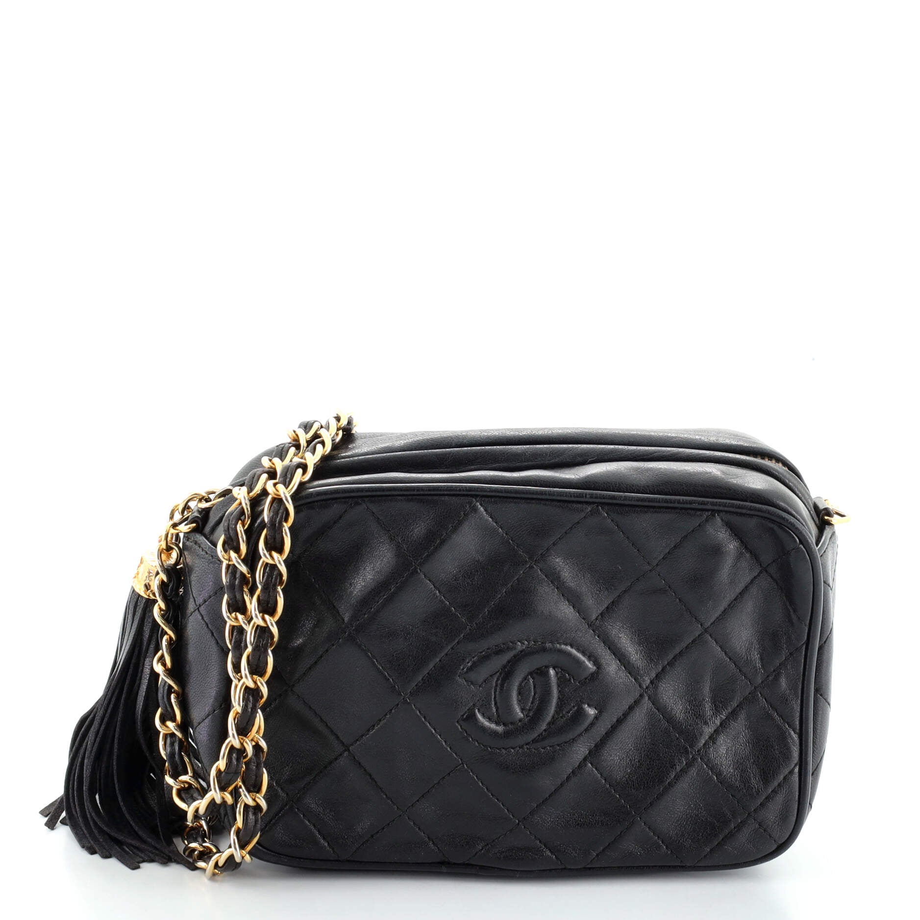 Vintage Diamond CC Camera Bag Quilted Leather Mini