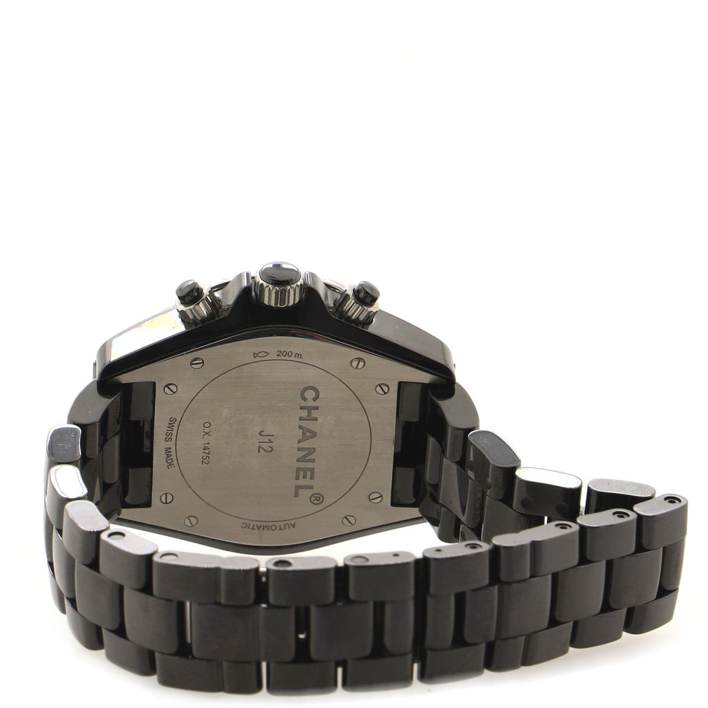 J12 Chronograph Automatic Watch Ceramic and Stainless Steel with Diamond Bezel 41
