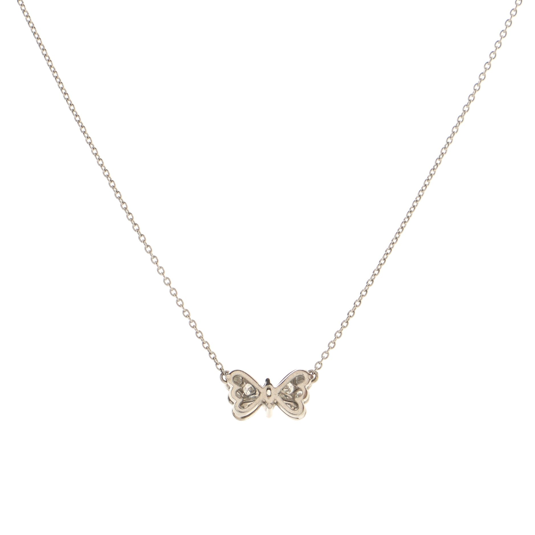 Butterfly Pendant Necklace Platinum and Diamonds
