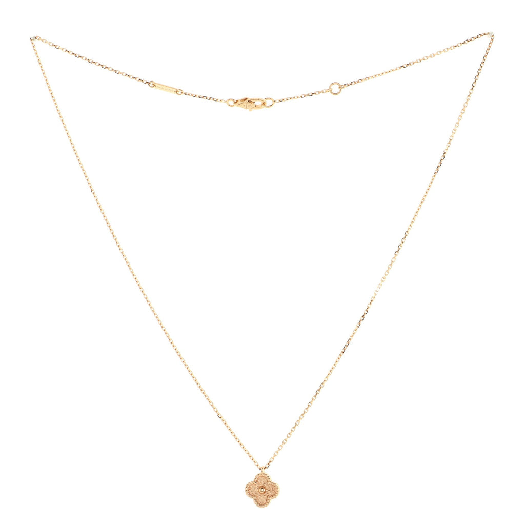 Sweet Alhambra Pendant Necklace 18K Rose Gold