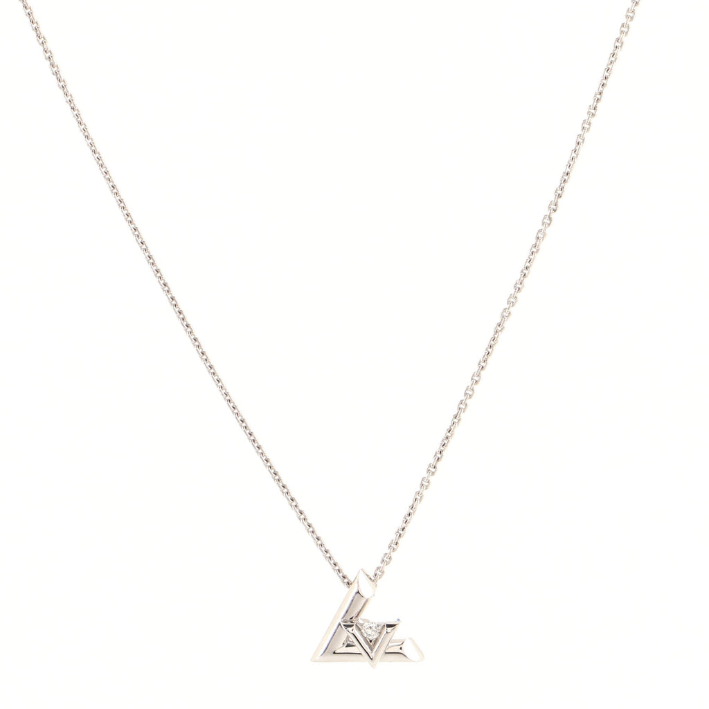 LV Volt One Pendant Necklace 18K White Gold with Diamond Small