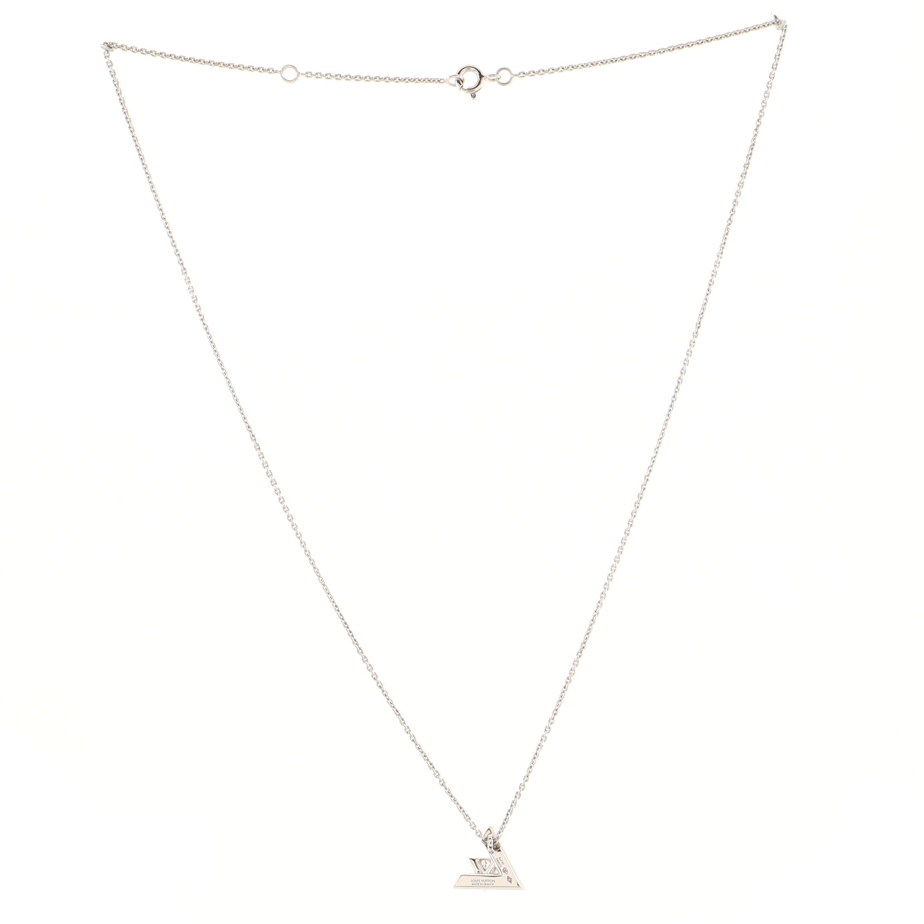 LV Volt One Pendant Necklace 18K White Gold with Diamond Small