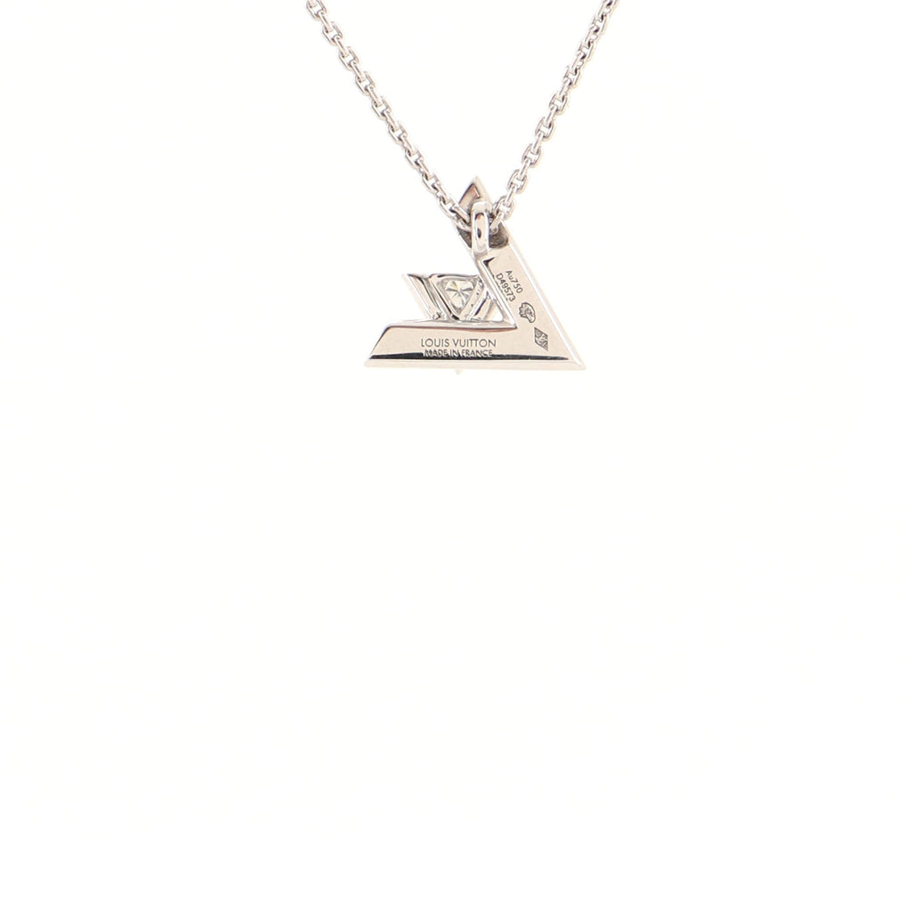 LV Volt One Pendant Necklace 18K White Gold with Diamond Small