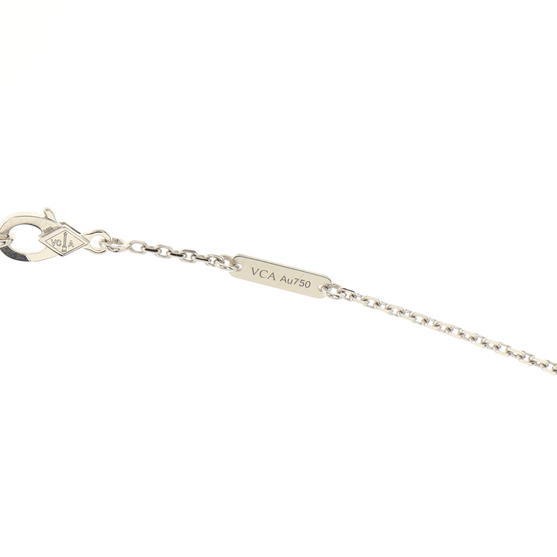 Lotus Clip Pendant Necklace 18K White Gold with Pave Diamonds Mini