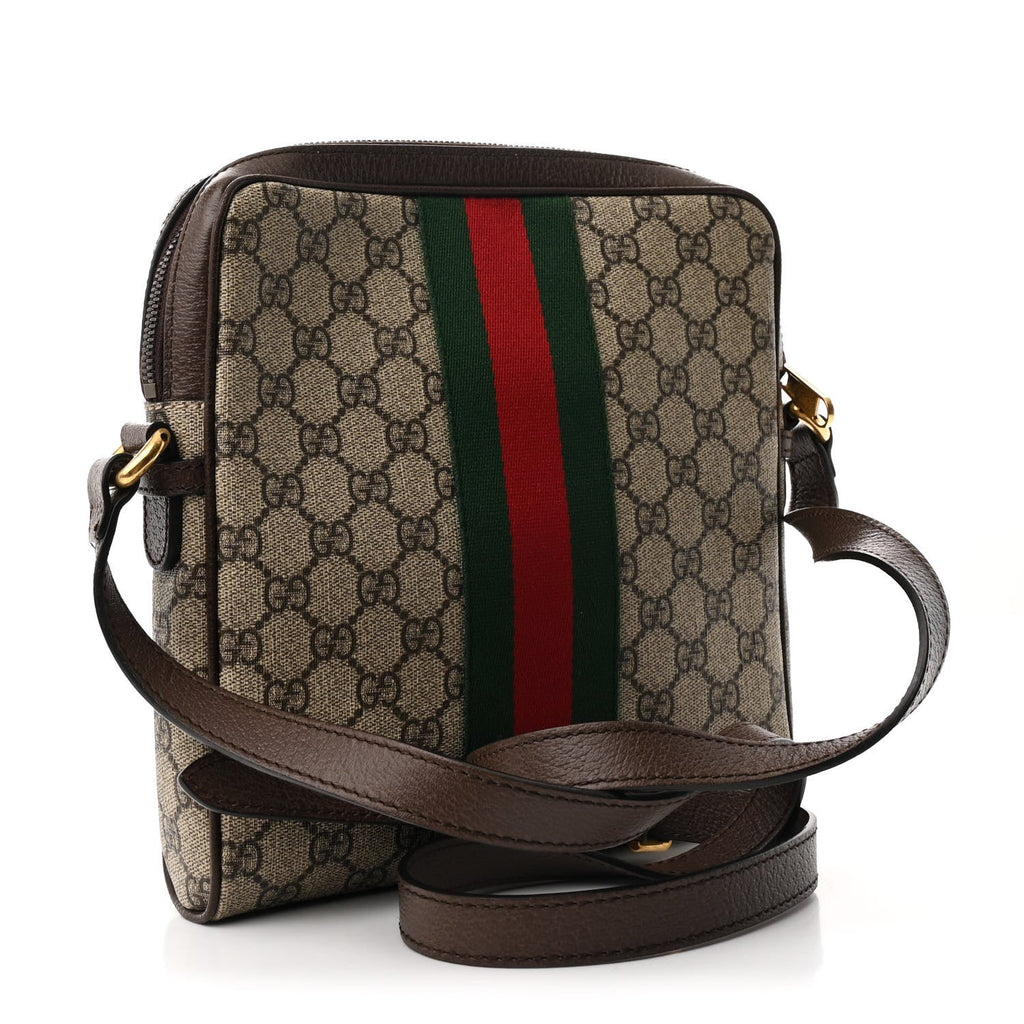 GG Supreme Monogram Web Small Ophidia Messenger Bag Brown