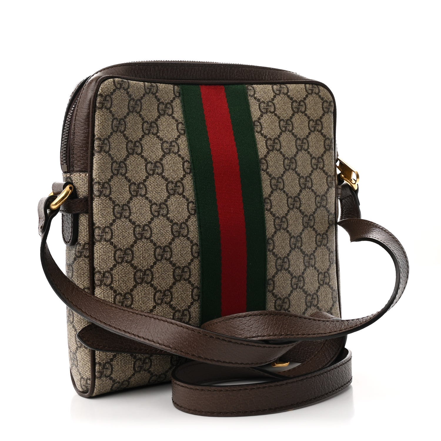 GG Supreme Monogram Web Small Ophidia Messenger Bag Brown