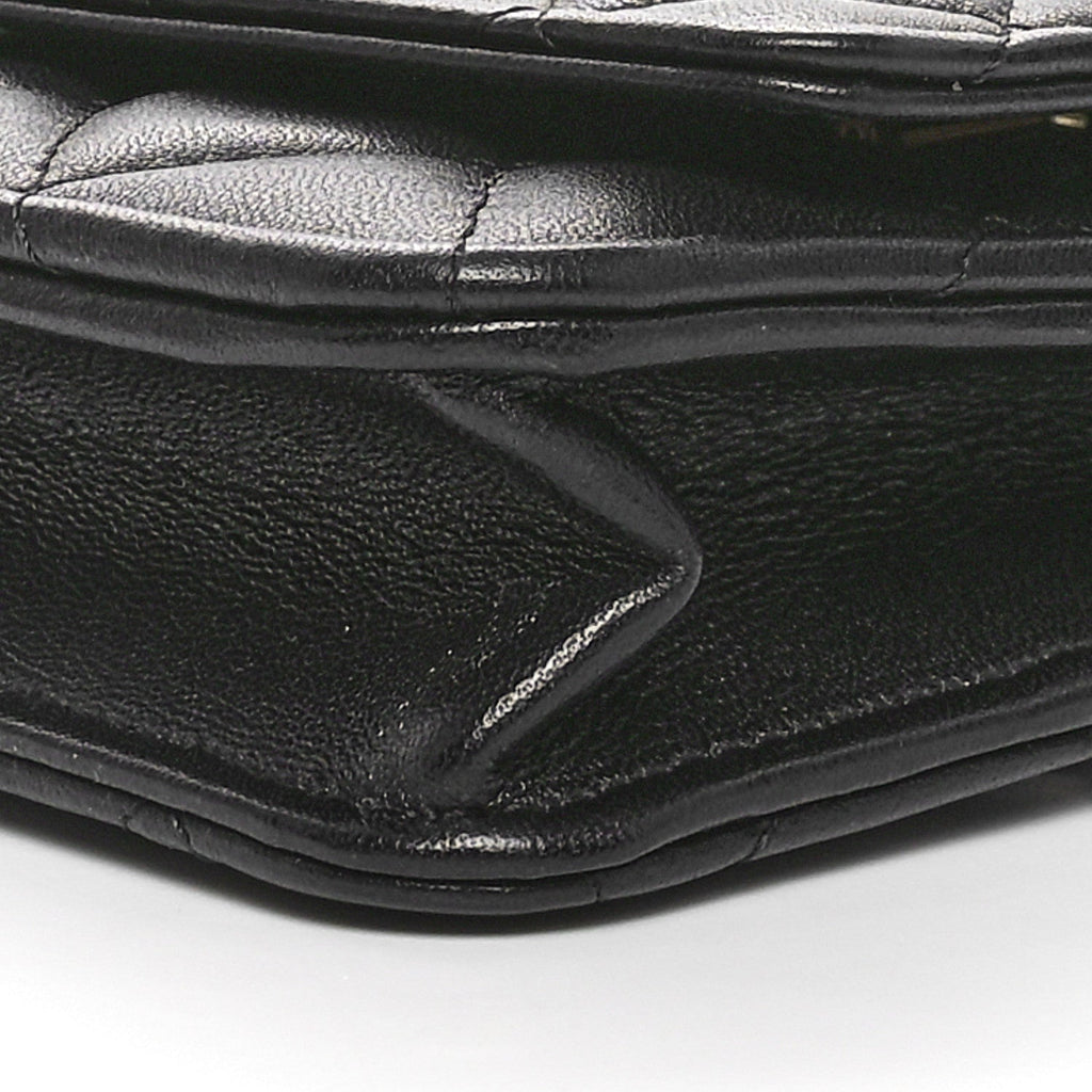 Lambskin Plexiglass Quilted Coco Love Wallet On Chain WOC Black