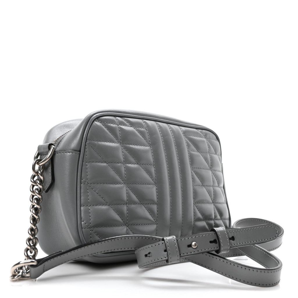 Calfskin Matelasse Aria Small GG Marmont Chain Shoulder Bag Deep Grey
