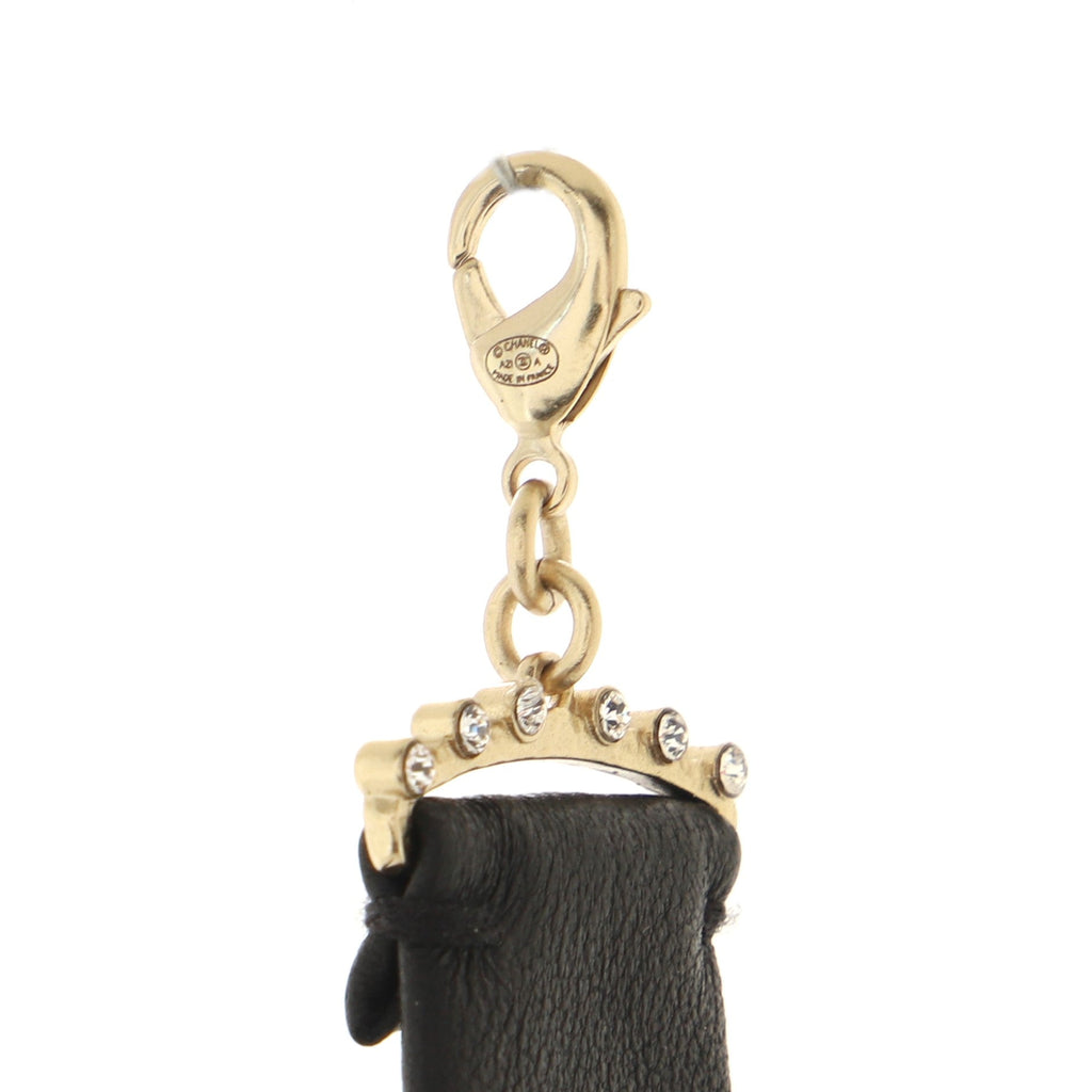 CC Heart Charm Choker Necklace Leather with Metal, Resin and Crystals