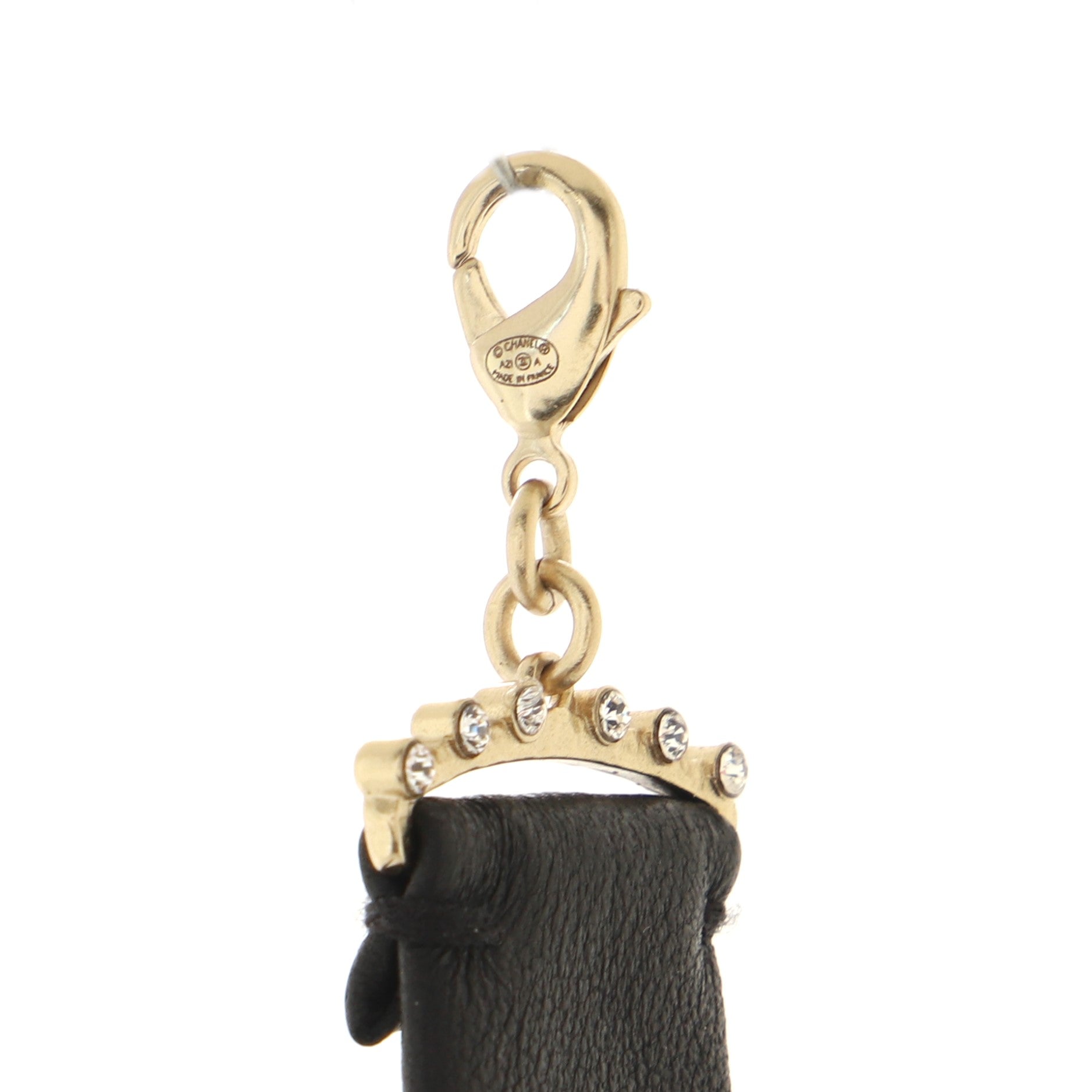 CC Heart Charm Choker Necklace Leather with Metal, Resin and Crystals