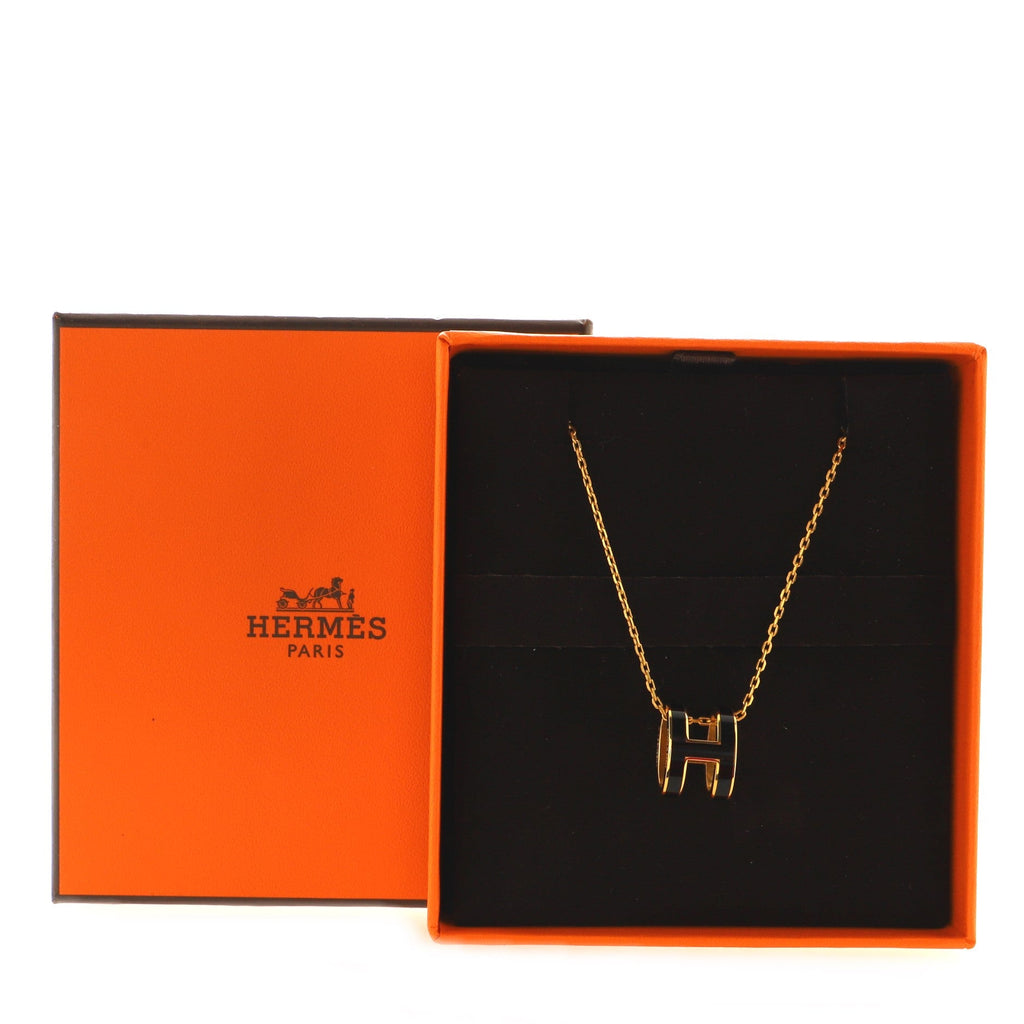 Pop H Pendant Necklace Metal and Enamel
