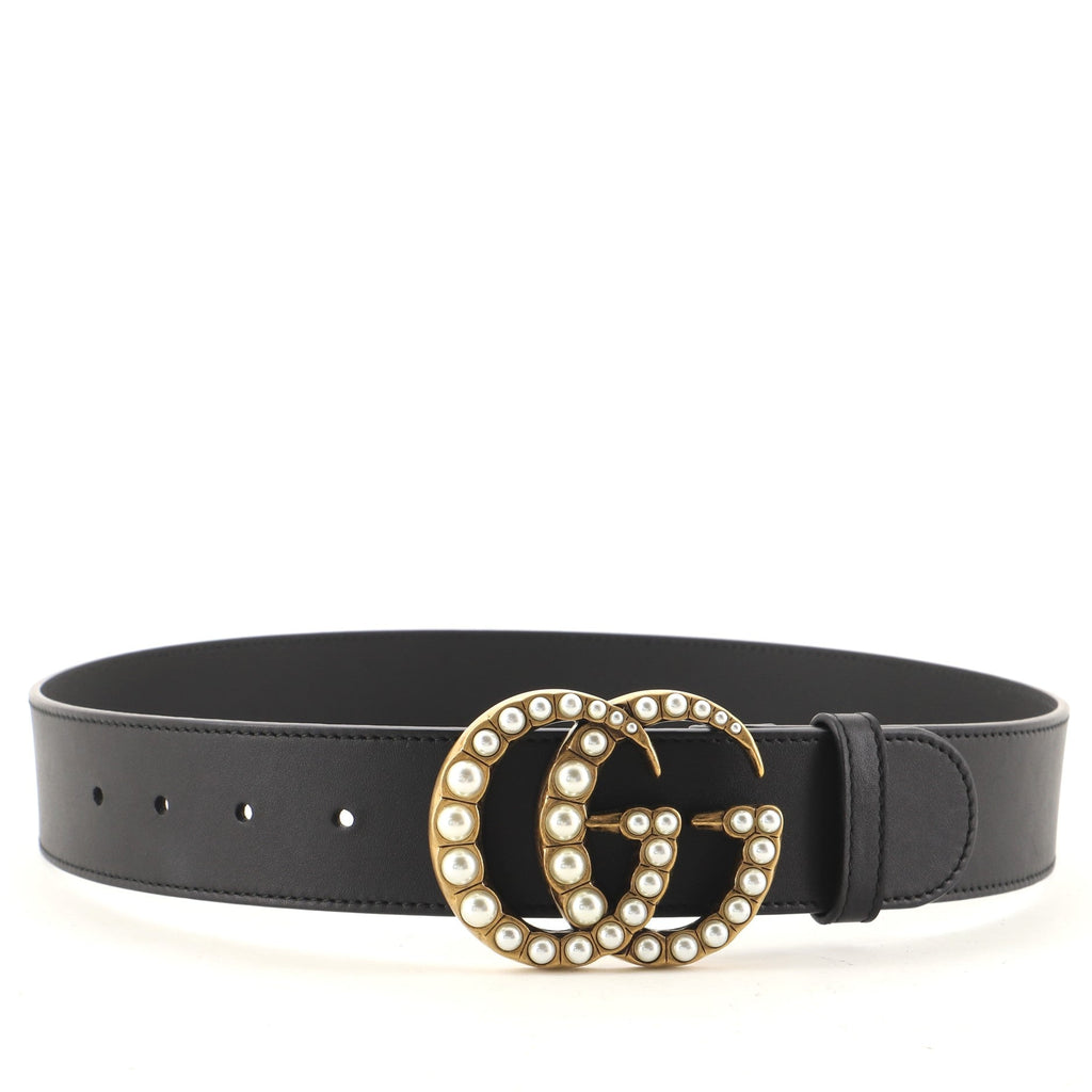 Pearly GG Marmont Belt Leather Wide 75