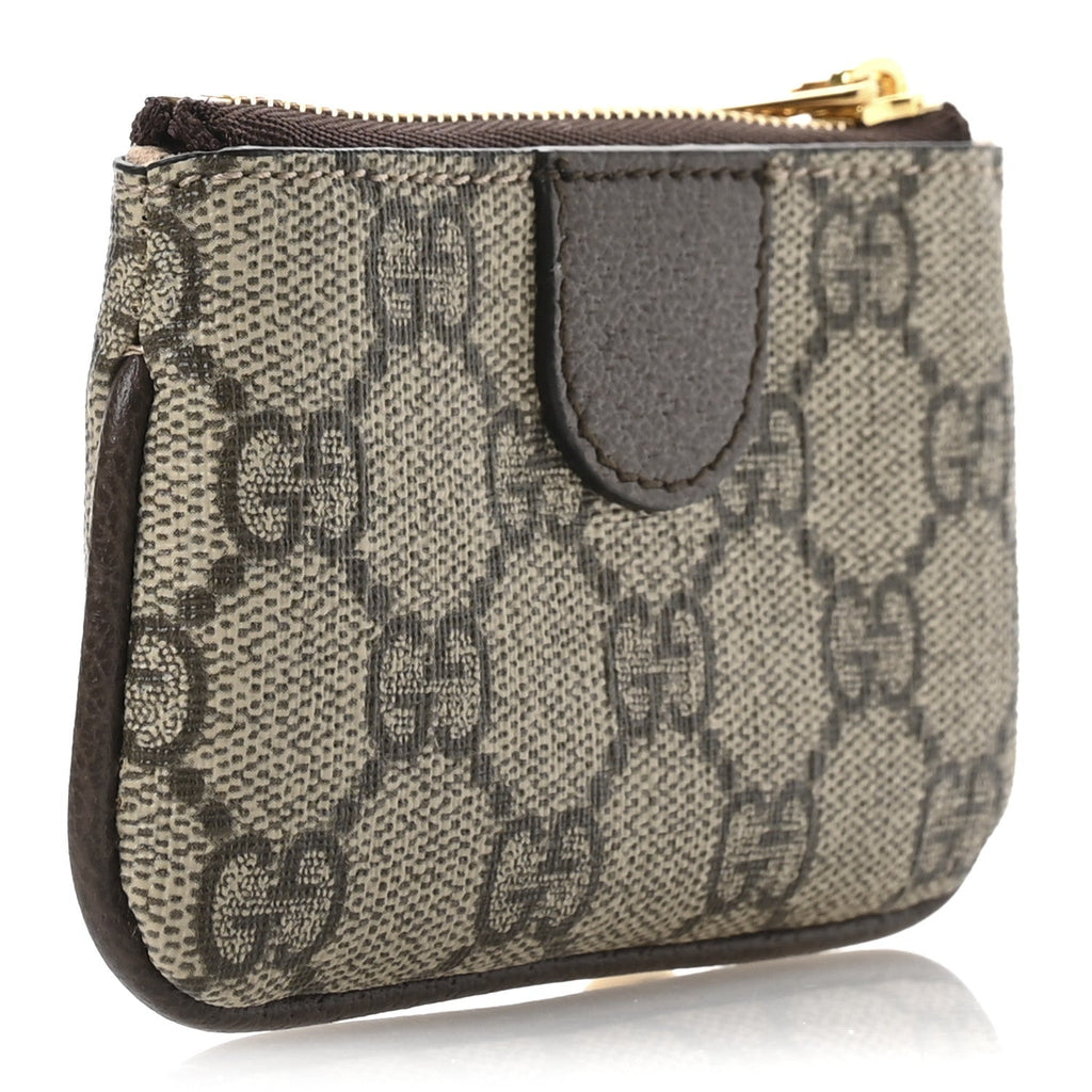 GG Supreme Monogram Web Ophidia Key Case Beige New Acero