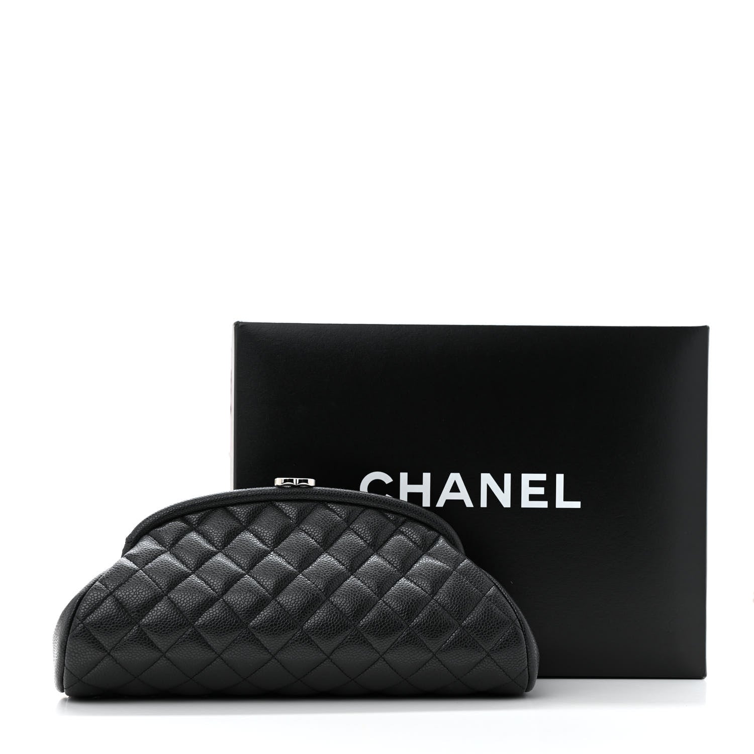 Caviar Quilted Timeless Clutch Black