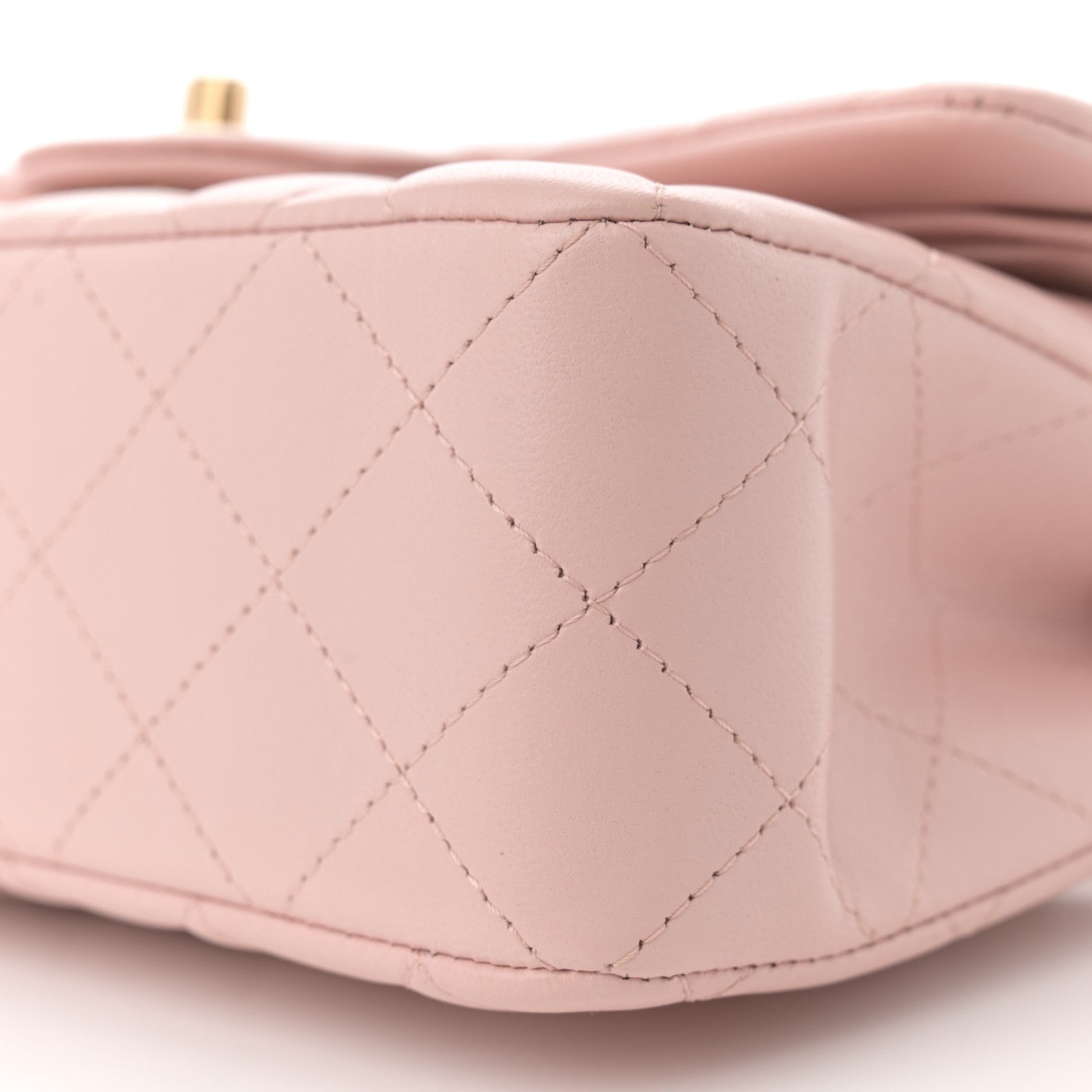 Lambskin Quilted Small Double Flap Light Pink