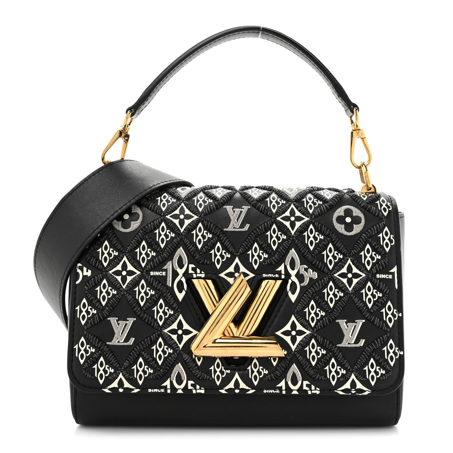 Calfskin Since 1854 Embroidered Twist MM Black